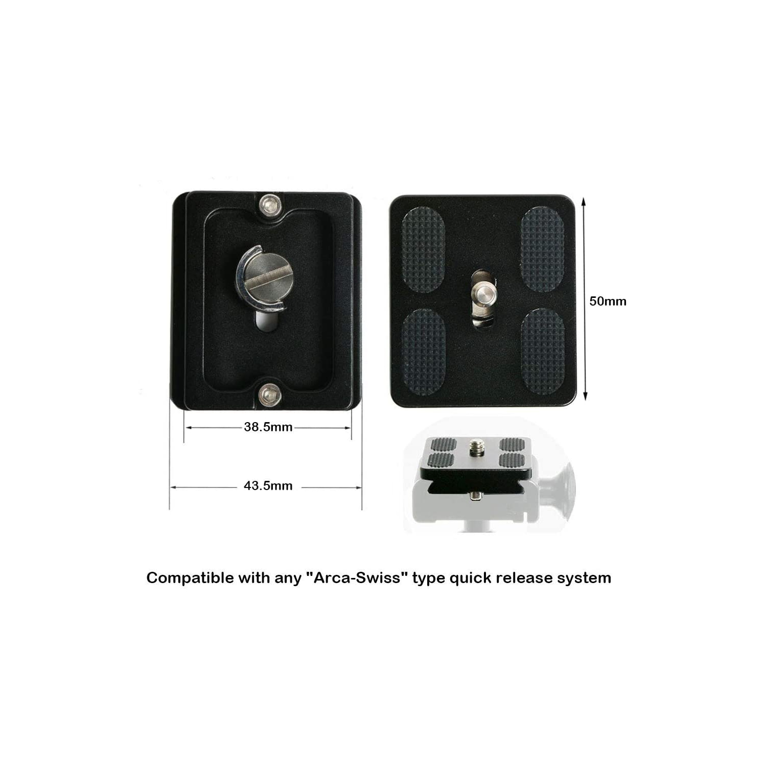 50mm Quick Release Plate Fits Arca-Swiss Standard for Camera Tripod Ballhead