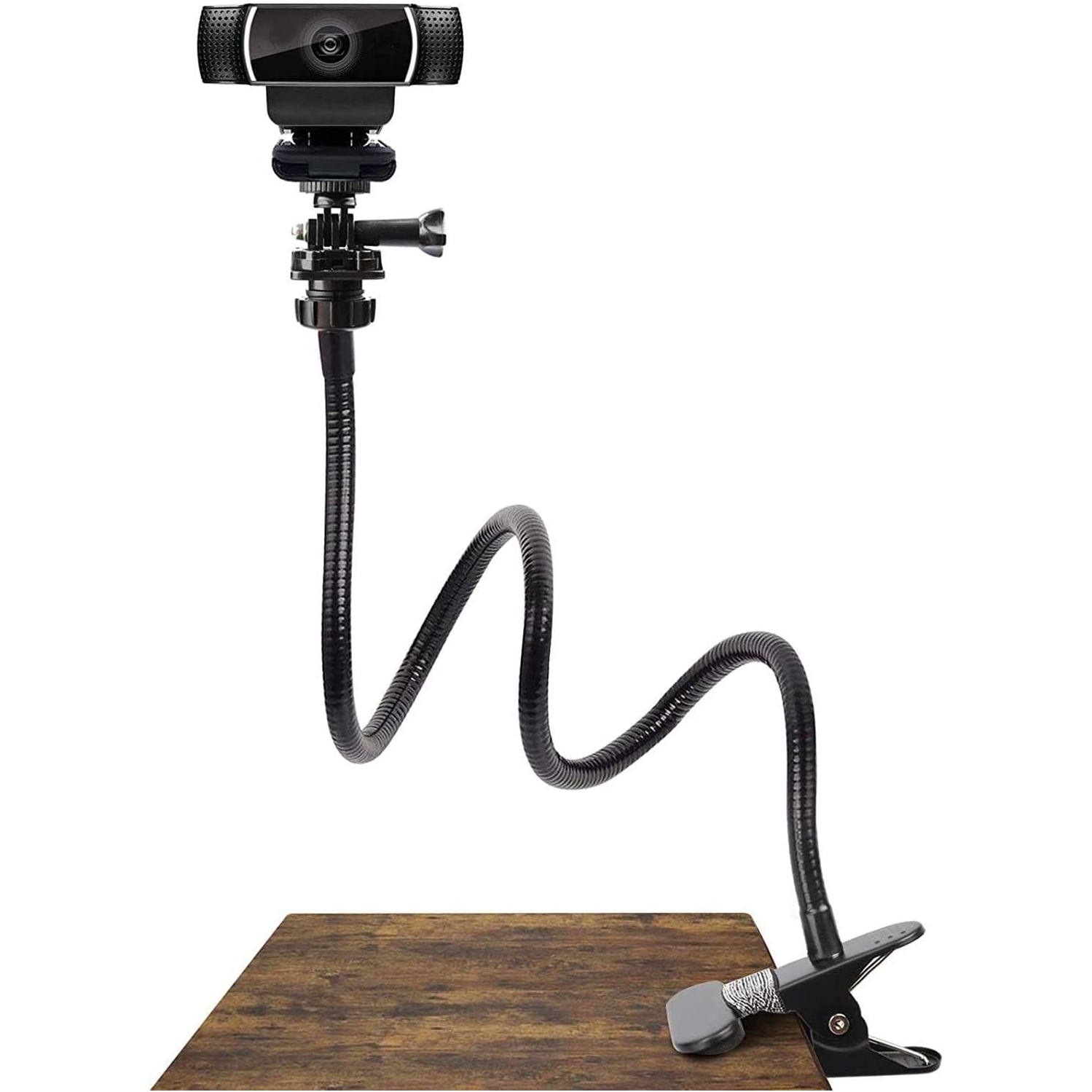 25 Inch Webcam Stand - Flexible Desk Mount Clamp Gooseneck Stand for Logitech Webcam C930e,C930,C920, C922x,C922, Brio 4K, C925e,C615-PIWS01