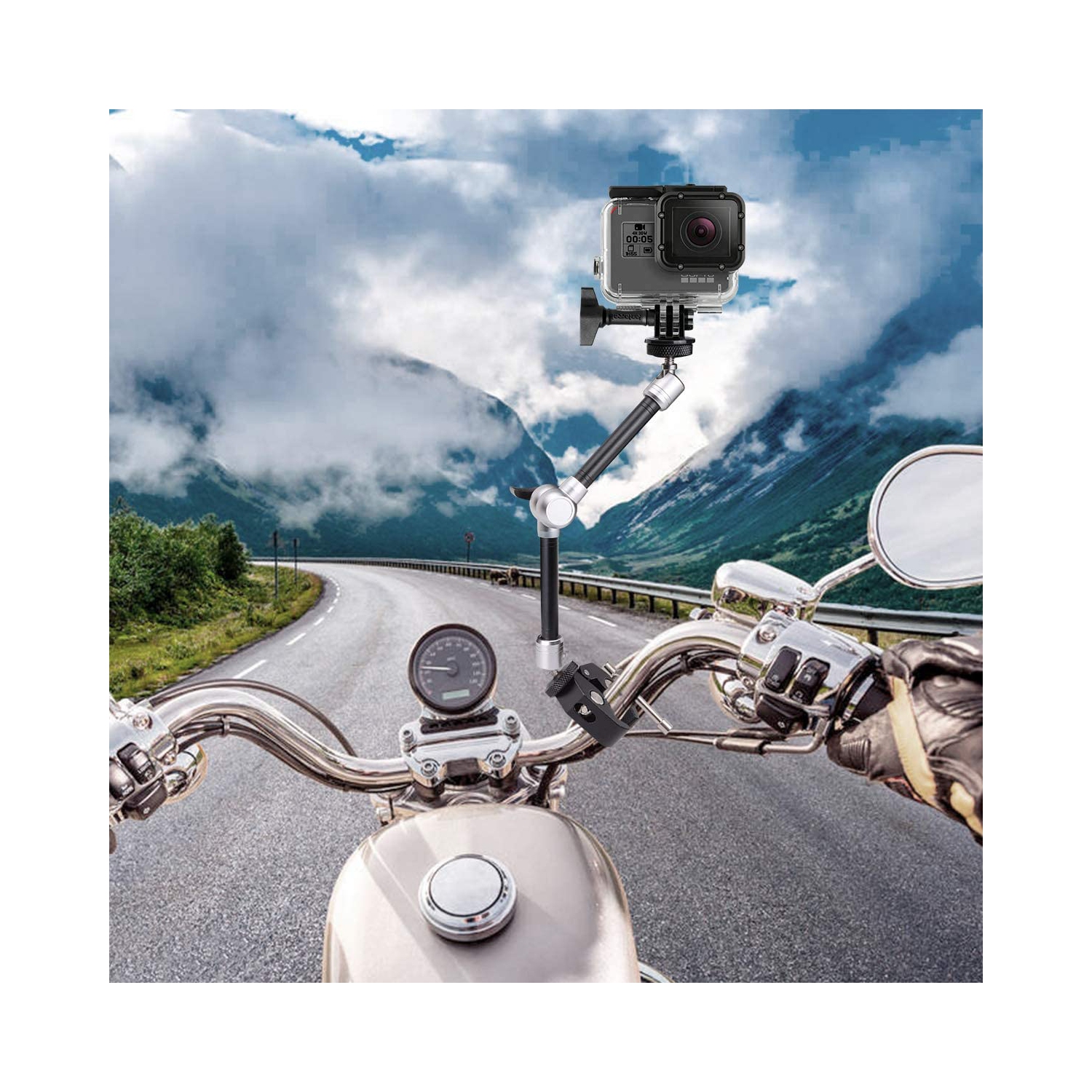 Bras articulé robuste et ajustable de 11 pi Magic Arm avec pince pour caméra d’action sans miroir caméscope téléphone cellulaire GoPro iPhone Monitor