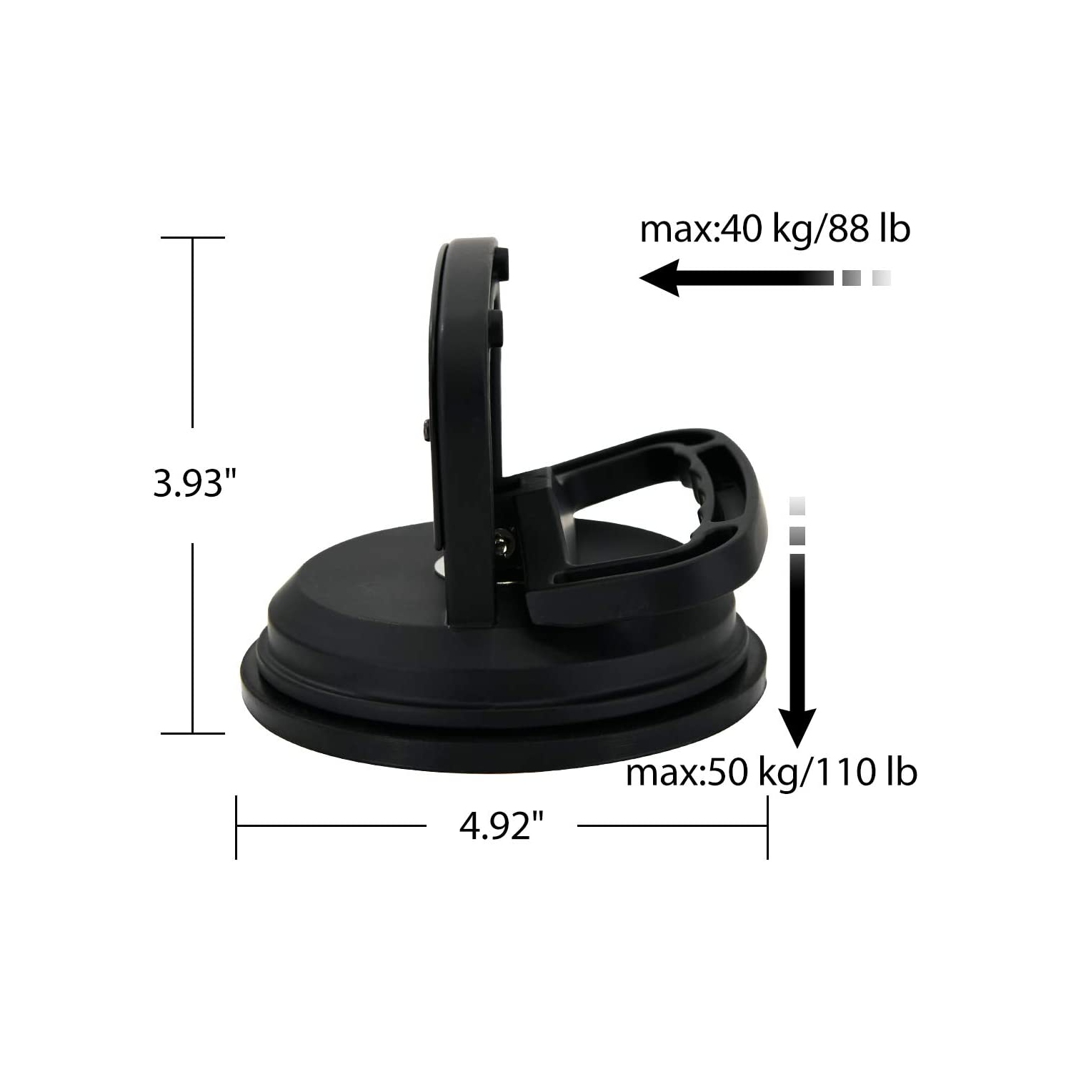 Suction Cup Mount for Heavy Duty DSLR/NuCam WR/Gopro, Strong 5' Diameter Suction Base ABS, Perfect for Car/Boat/Frame/Window, Aluminum with 360°