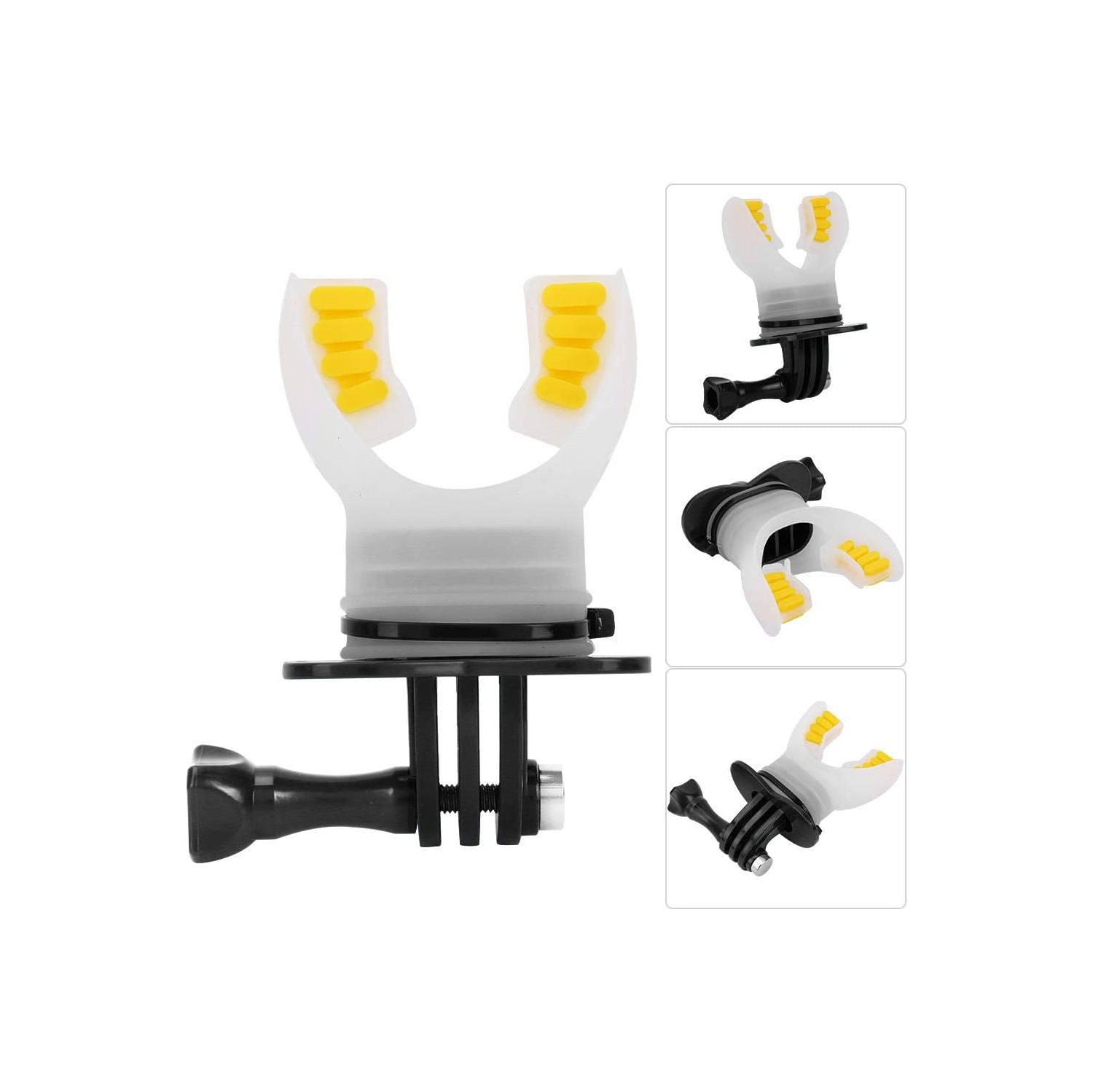 Mouth Bite Mount Mouthpiece Holder Adapter Surfing Diving Skating with Floaty and Neck Lanyard for Gopro Hero 7/6/5/4/3/3+ for SJCAM for XiaoYi