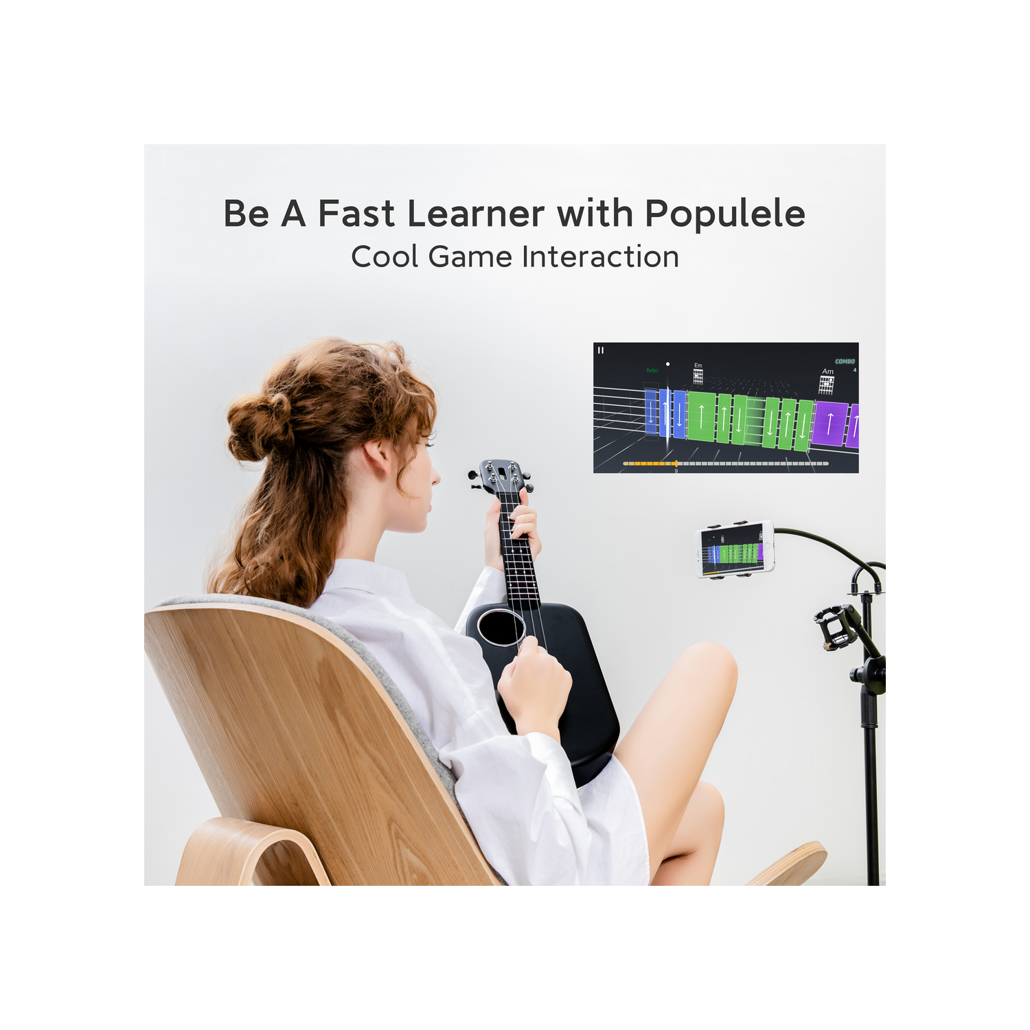 Populele 2 Smart Ukulele Carbon Fiber Edition - Green