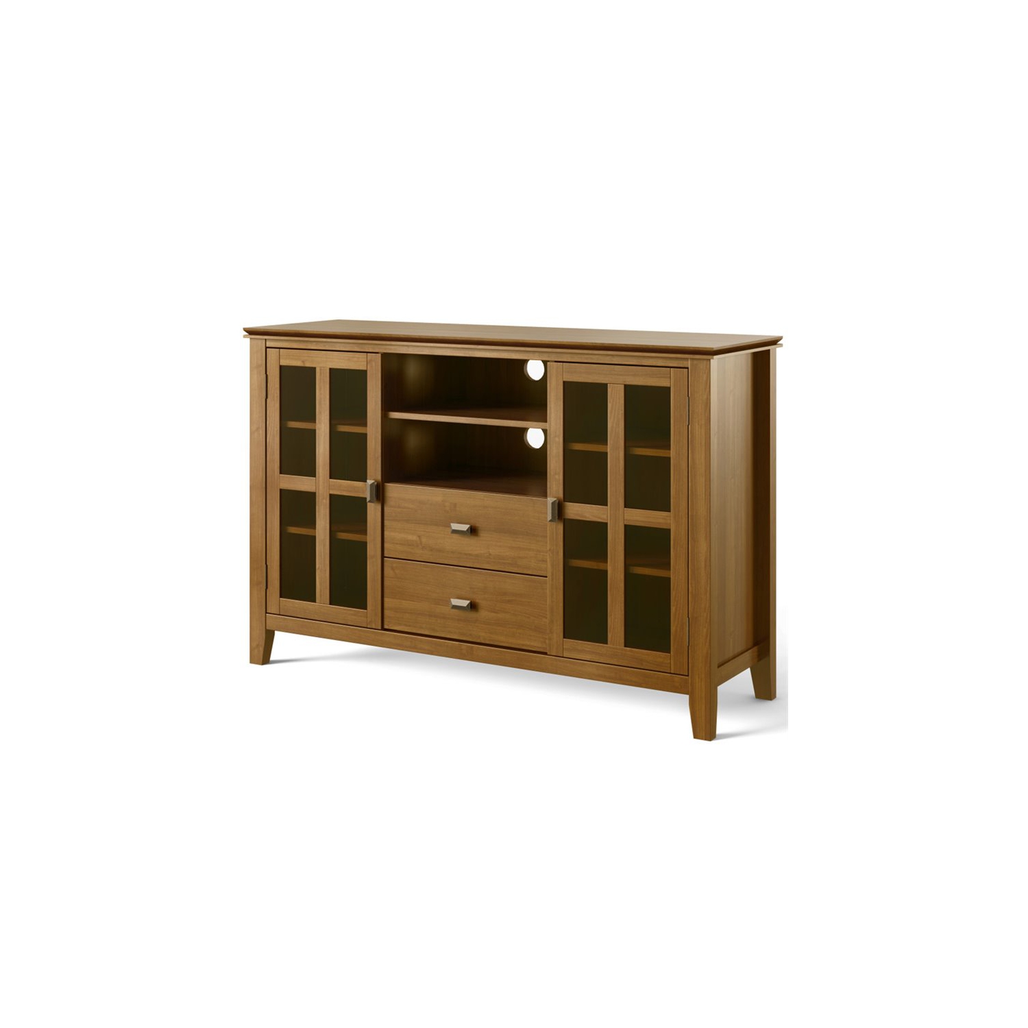 Simpli Home Artisan Bois 53" Transitionnel TV Media Stand in Honey Brown Pour les téléviseurs jusqu'à 60"