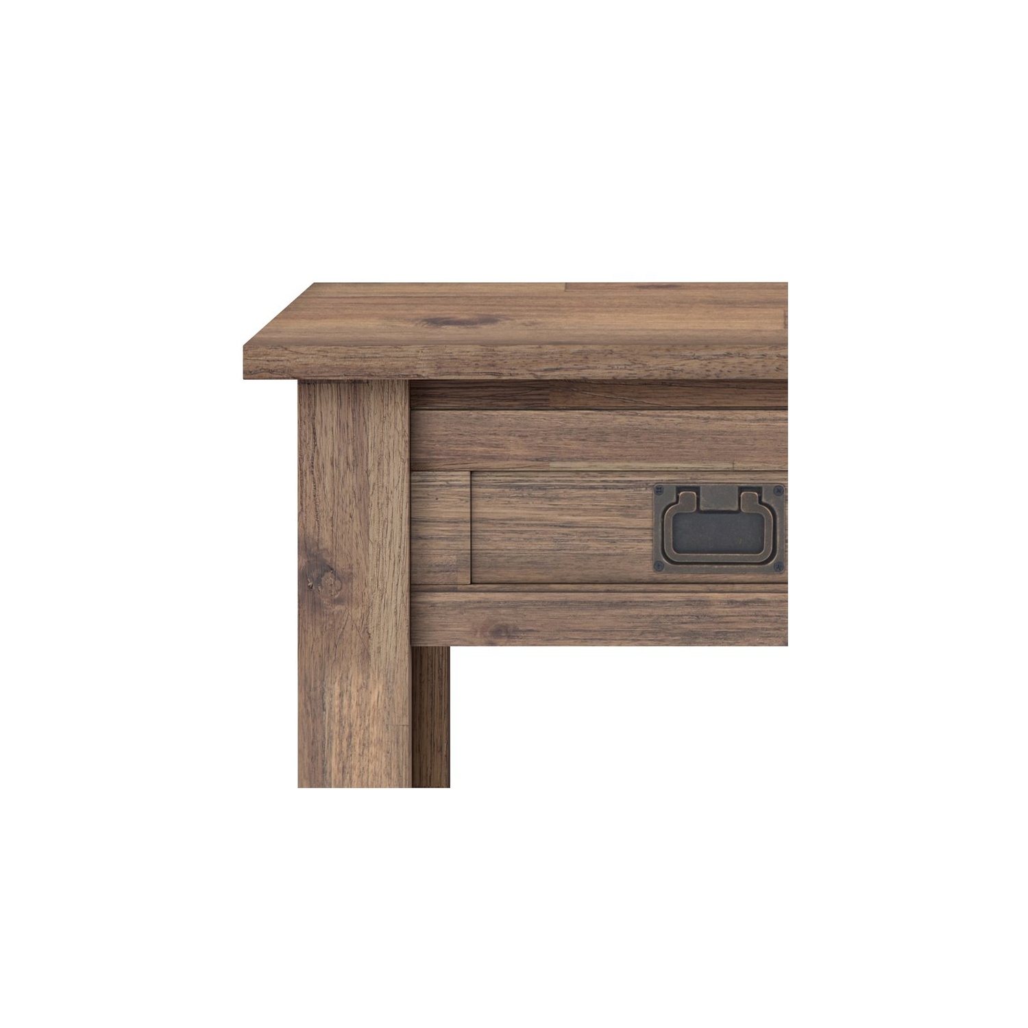 Simpli Home Monroe 22" Square Rustic Solid Wood End Table in Rustic Aged Brown