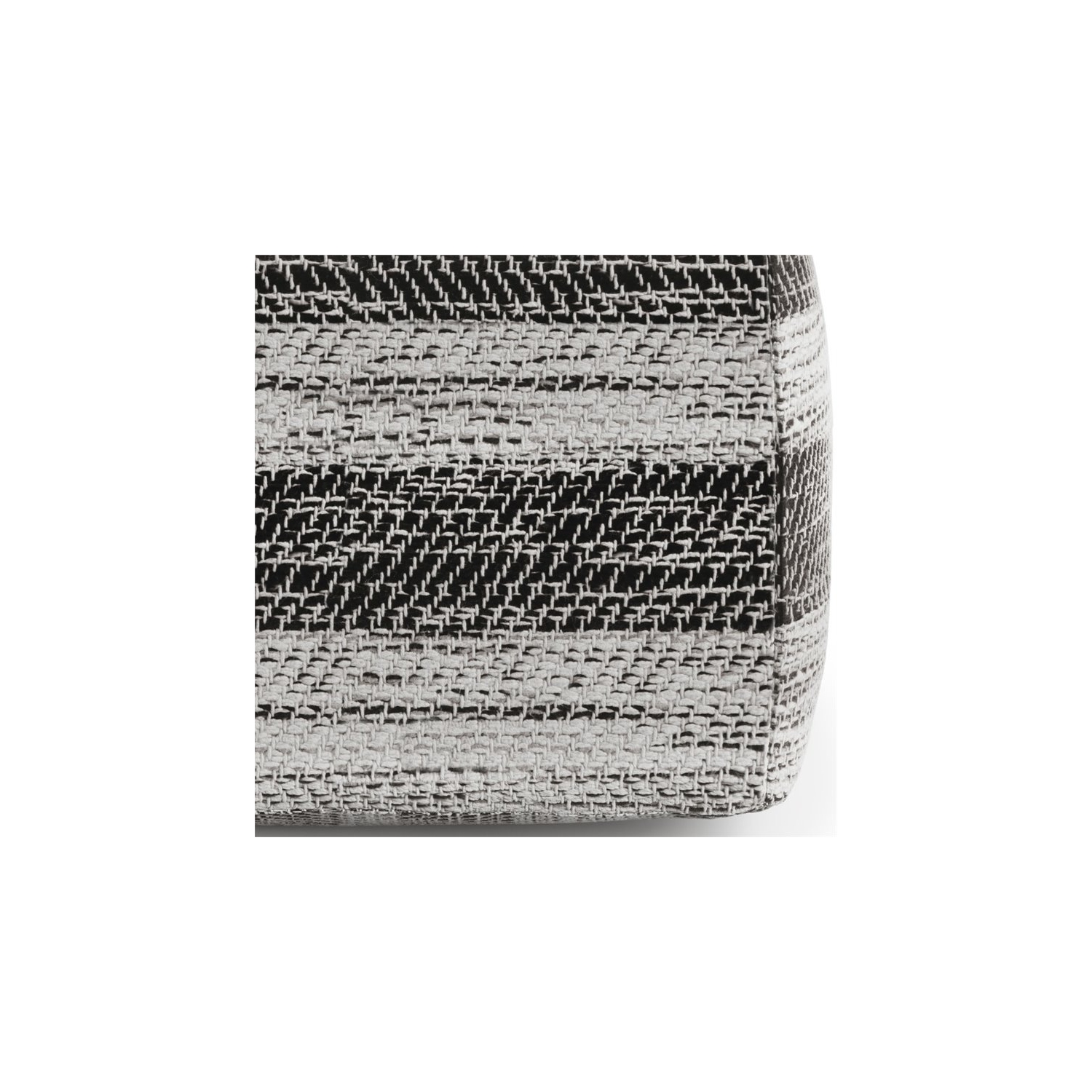 Simpli Home Clay Boho Square Pouf in Gray Melange Cotton