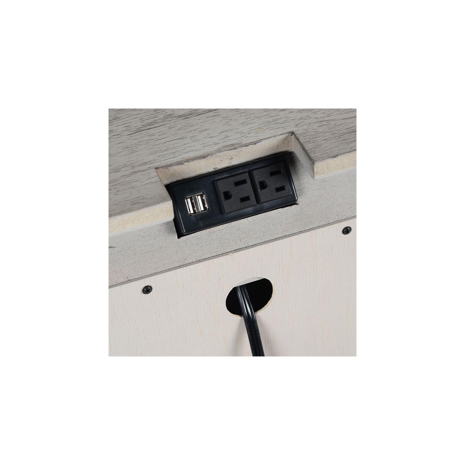 Highland Park Rustic Ivory Wood 3-drawer Nightstand