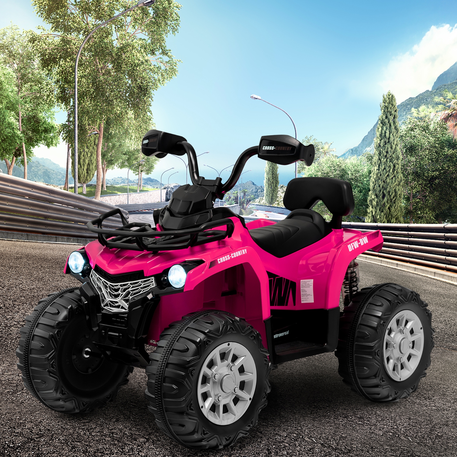 Costway 12V Kids Ride On ATV Electric 4-Wheeler Quad 2 Speeds w/ Mp3 & Headlights