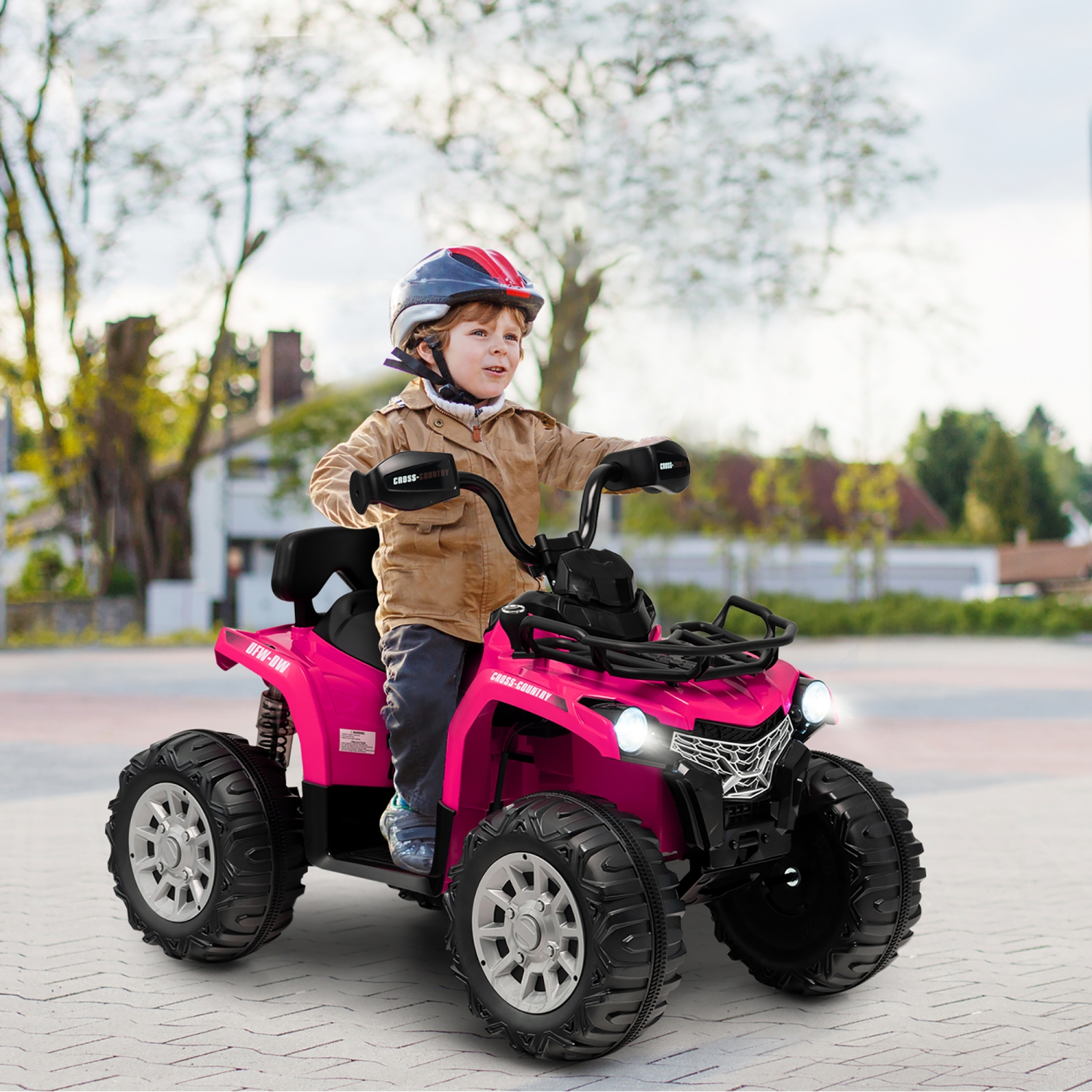 Costway 12V Kids Ride On ATV Electric 4-Wheeler Quad 2 Speeds w/ Mp3 & Headlights