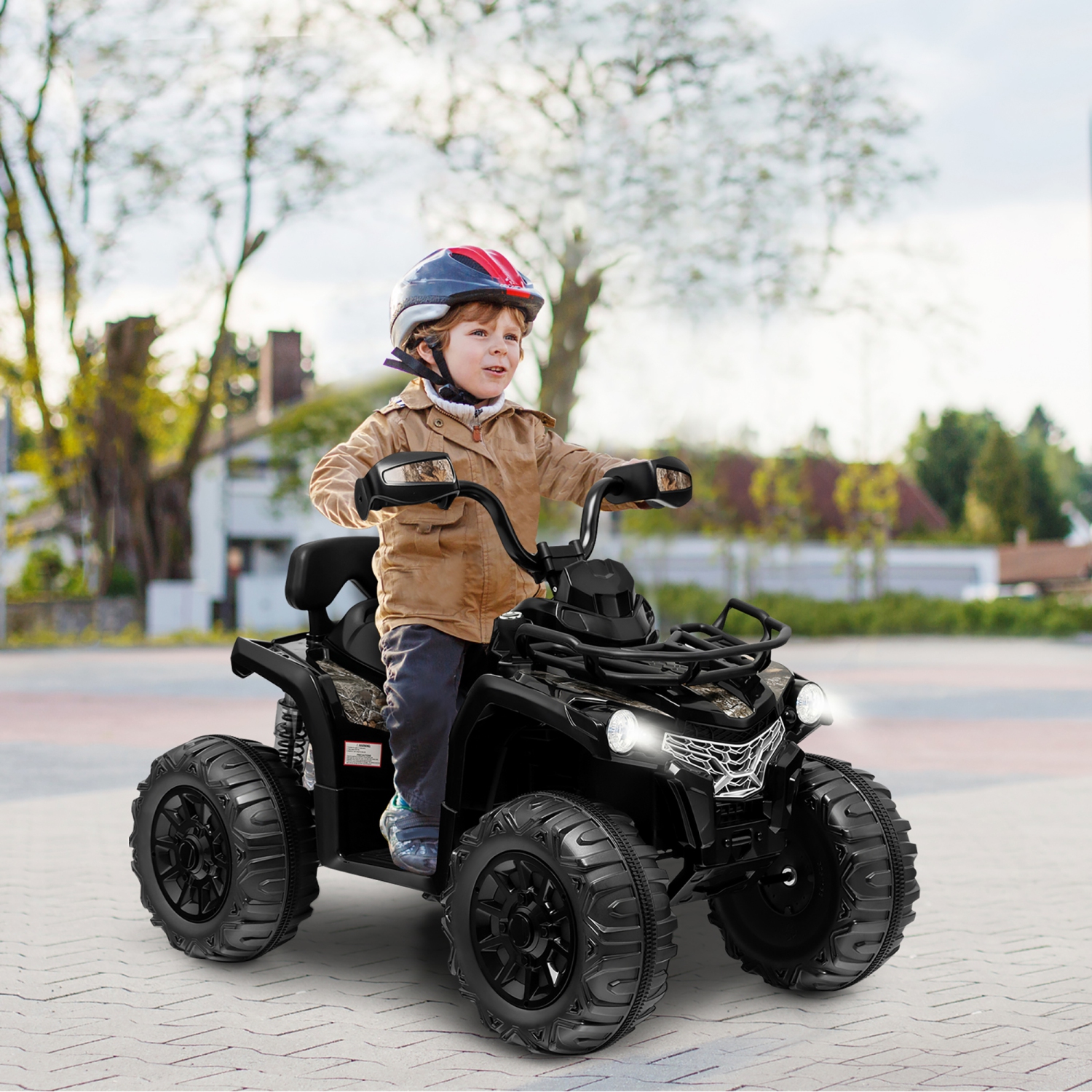 Costway 12V Kids Ride On ATV Electric 4-Wheeler Quad 2 Speeds w/ Mp3 & Headlights