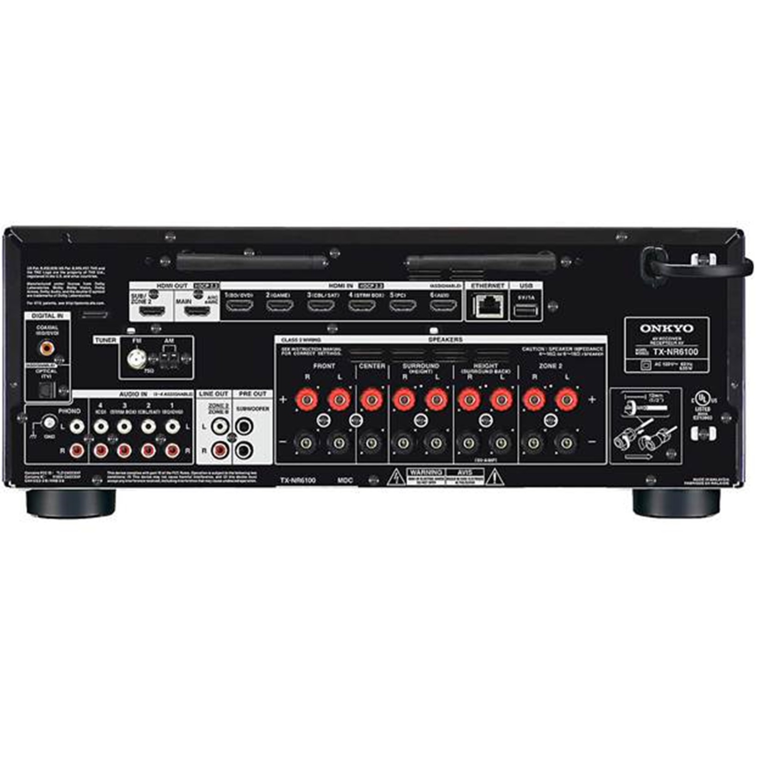 Onkyo TX-NR6100 Récepteur home cinéma 7.2 canaux avec Dolby Atmos, Wi-Fi, BT, Apple AirPlay 2 et compatibilité Amazon Alexa + kit de nettoyage