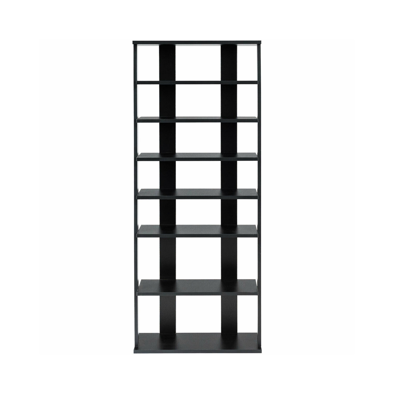 Gymax Patented 7-Tier Dual Shoe Rack Practical Free Standing Shelves Storage Shelves Concise
