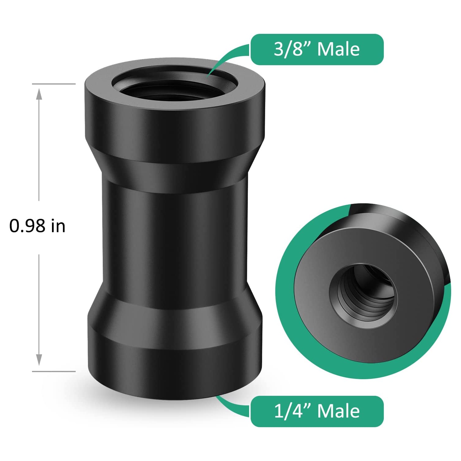 Adaptateur à vis pour appareil photo 15 PC 1/4 à 3/8 Adaptateur de filetage pour trépied pour appareil photo, trépied, pied, rotule, support