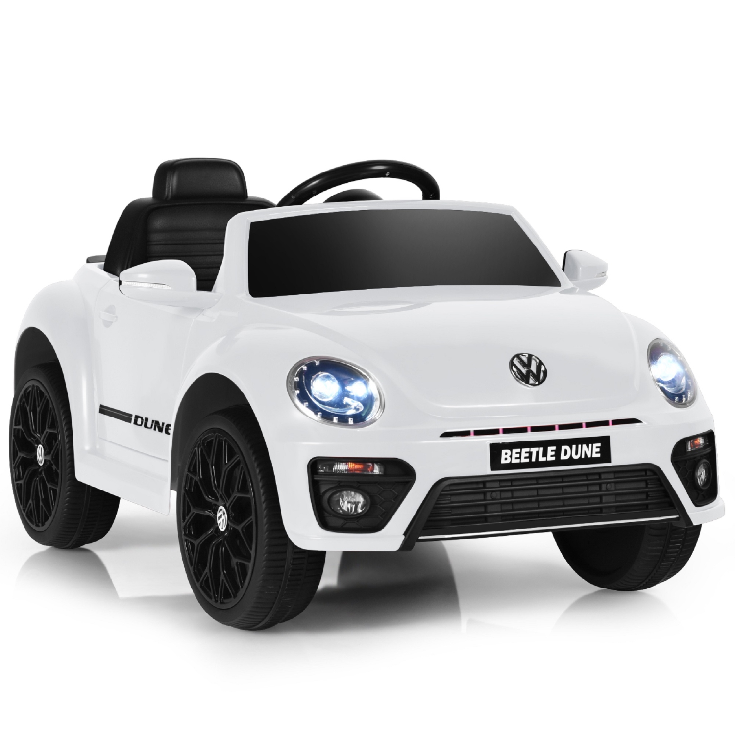 TopBuy – jouet électrique pour enfants Volkswagen Beetle 12 avec télécommande, blanc/rose/rouge