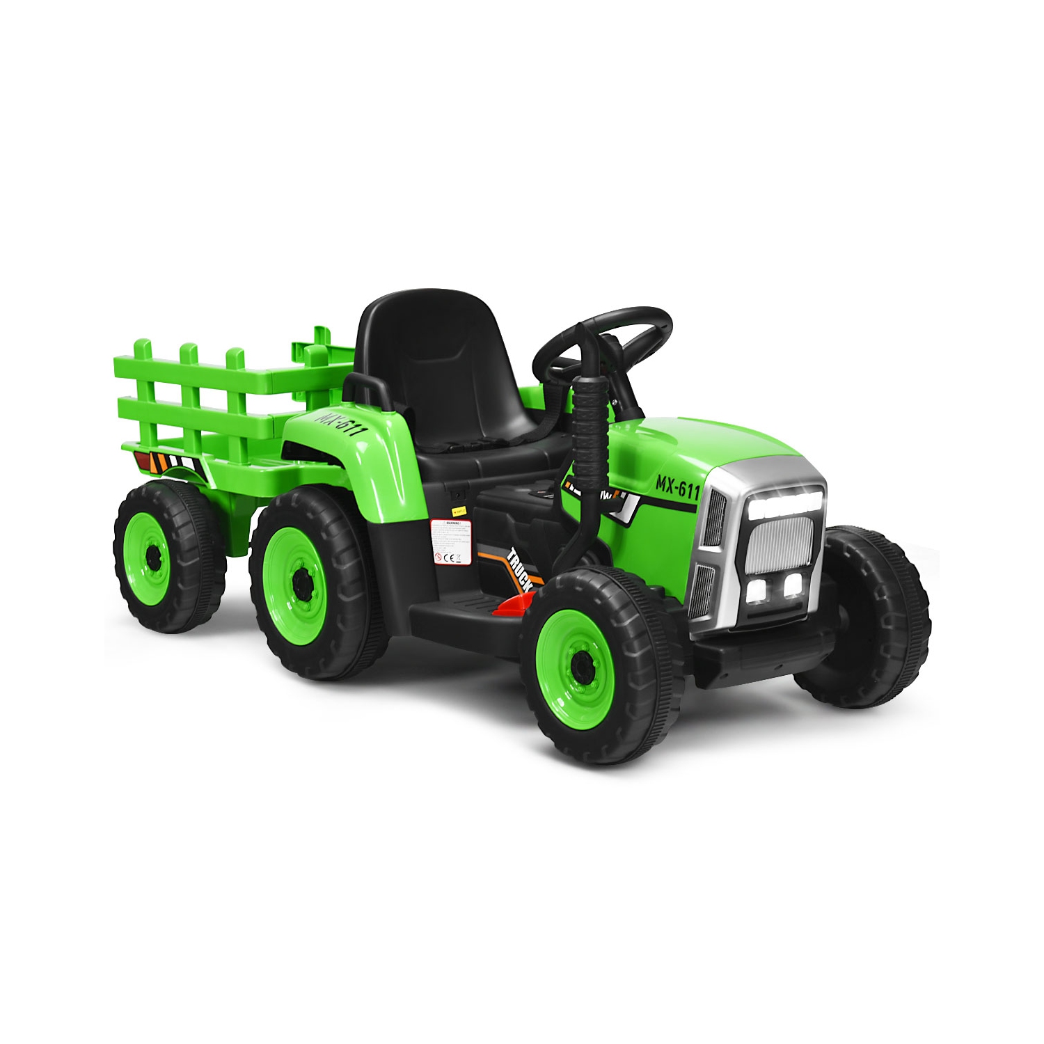 Topbuy Kids Ride on Tractor with Trailer Battery Powered Large Capacity with Remote Control