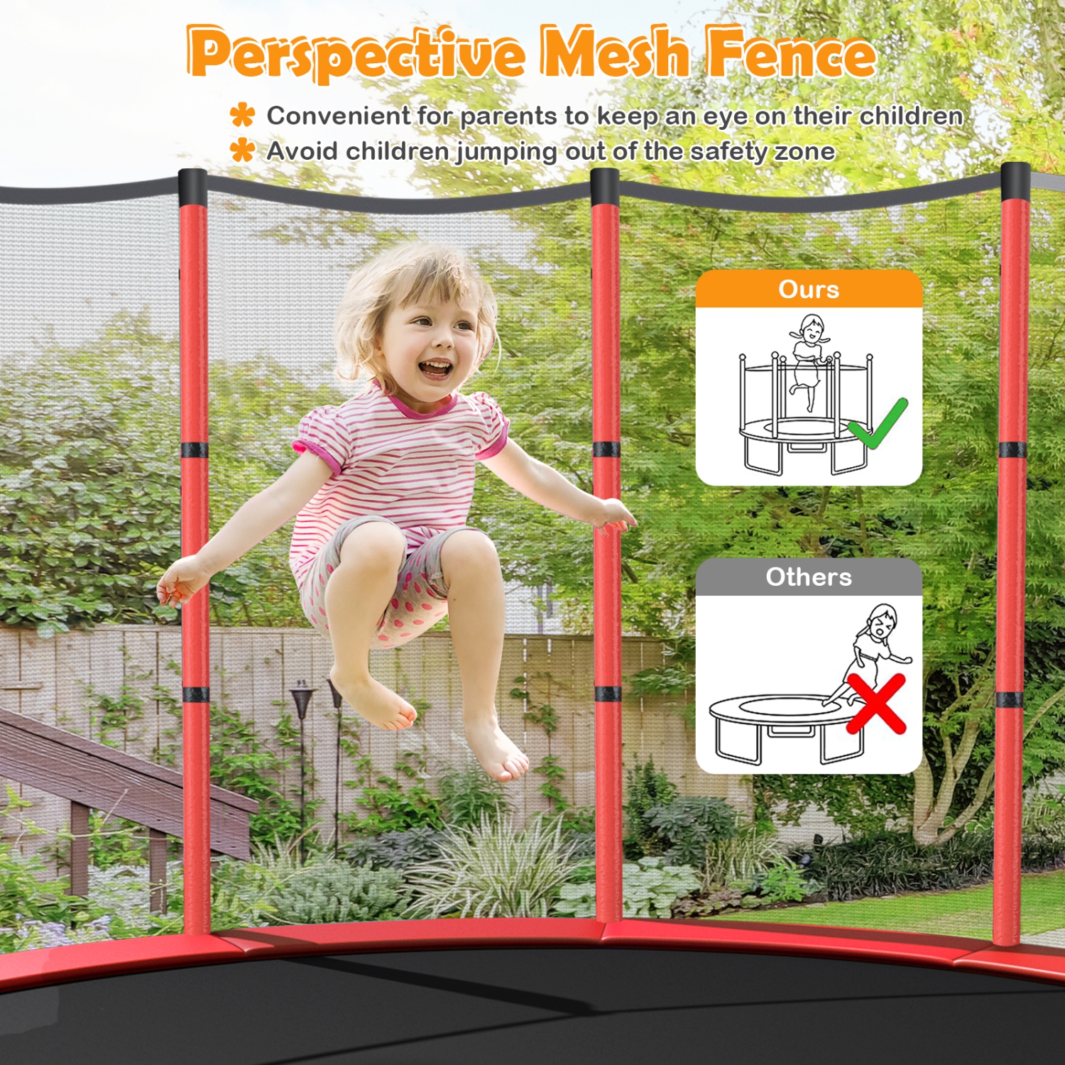 TopBuy – Mini trampoline d’exercice de 55 po pour enfants, certifié ASTM, forme hexagonale de mini-trampoline, pour tout-petit, pour enfant, cadeau
