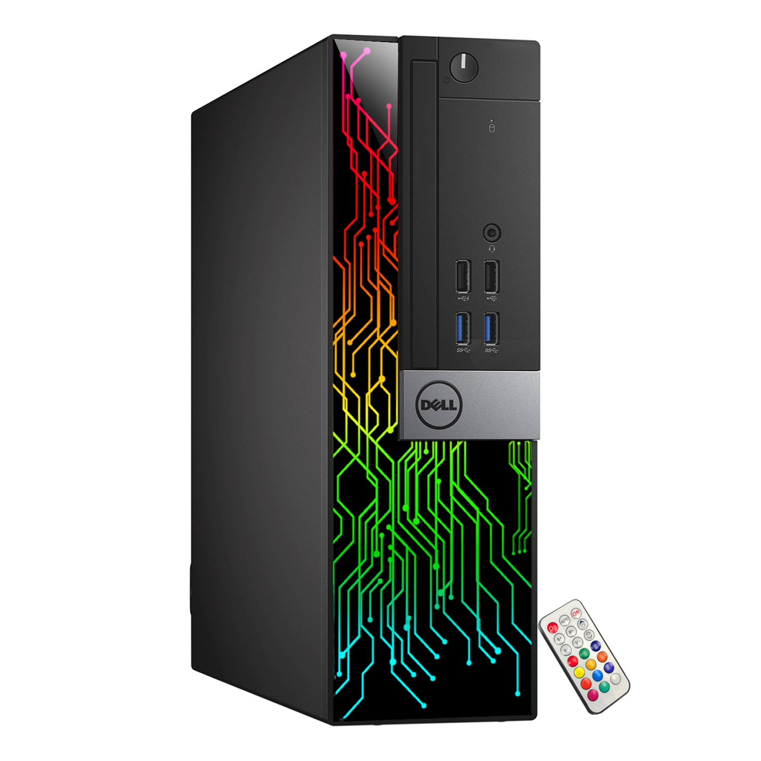 Refurbished - Custom Built RGB Lights Gaming PC - Dell OptiPlex Desktop Computer Intel Core i7 6700 Processor NVIDIA GeForce GT 1030 2GB 32GB RAM 1TB