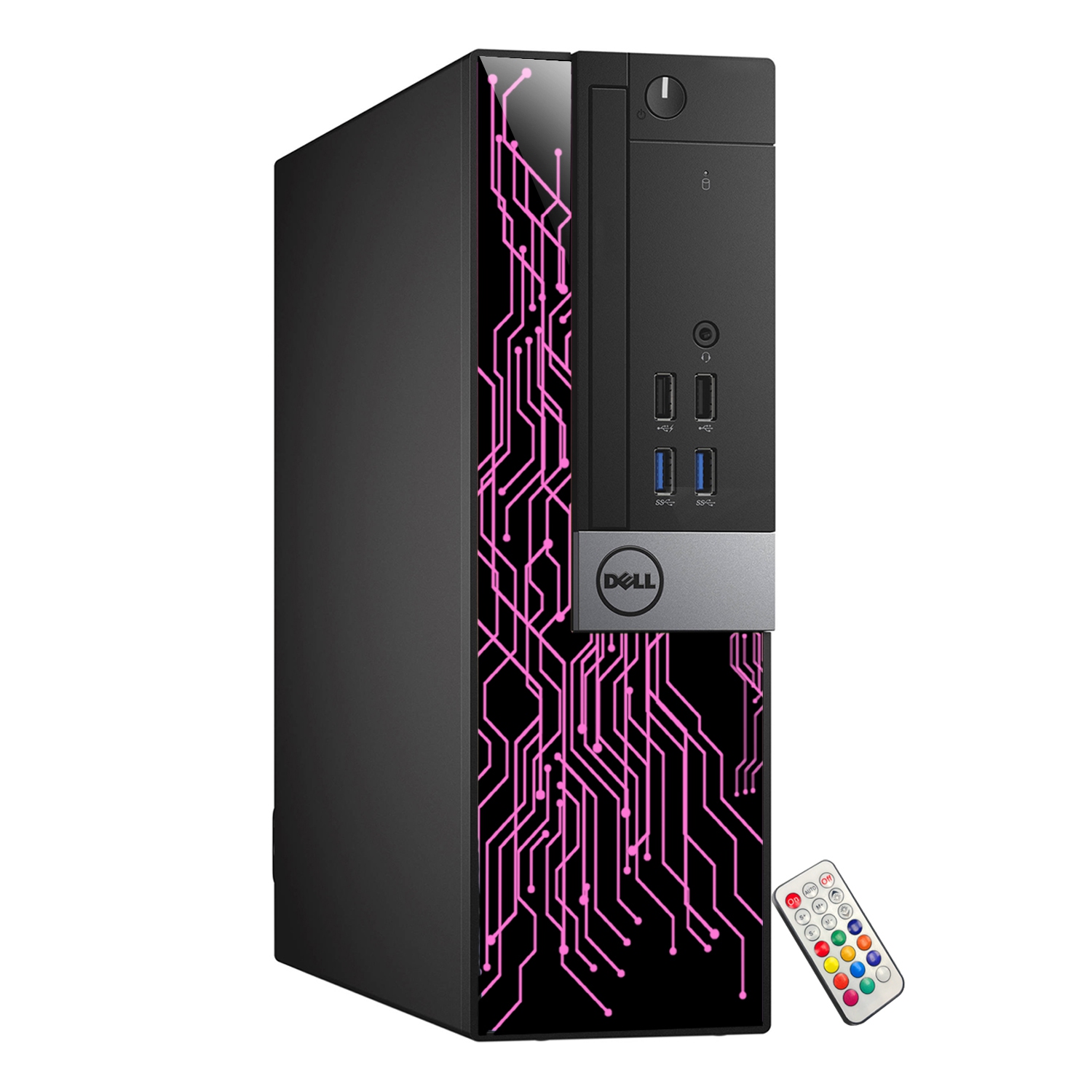 Refurbished - Custom Built RGB Lights Gaming PC - Dell OptiPlex Desktop Computer Intel Core i5 6500 NVIDIA GeForce GT 1030 2GB 16GB RAM 1TB SSD Win