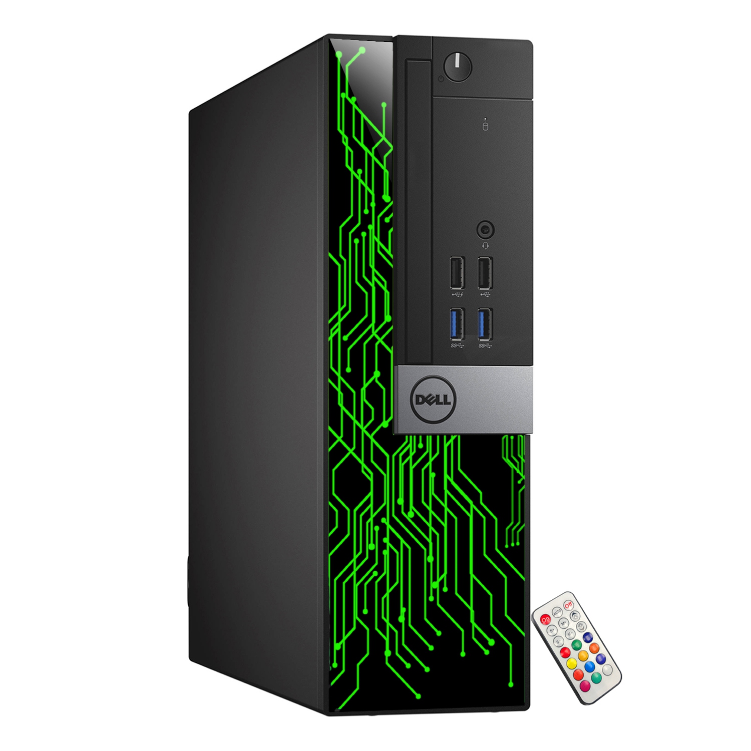 Refurbished - Dell OptiPlex Desktop Customized RGB Lights Computer Intel Core i5 3.2 GHz 8GB RAM 256GB SSD Windows 11 Pro WIFI Bluetooth, Gaming PC
