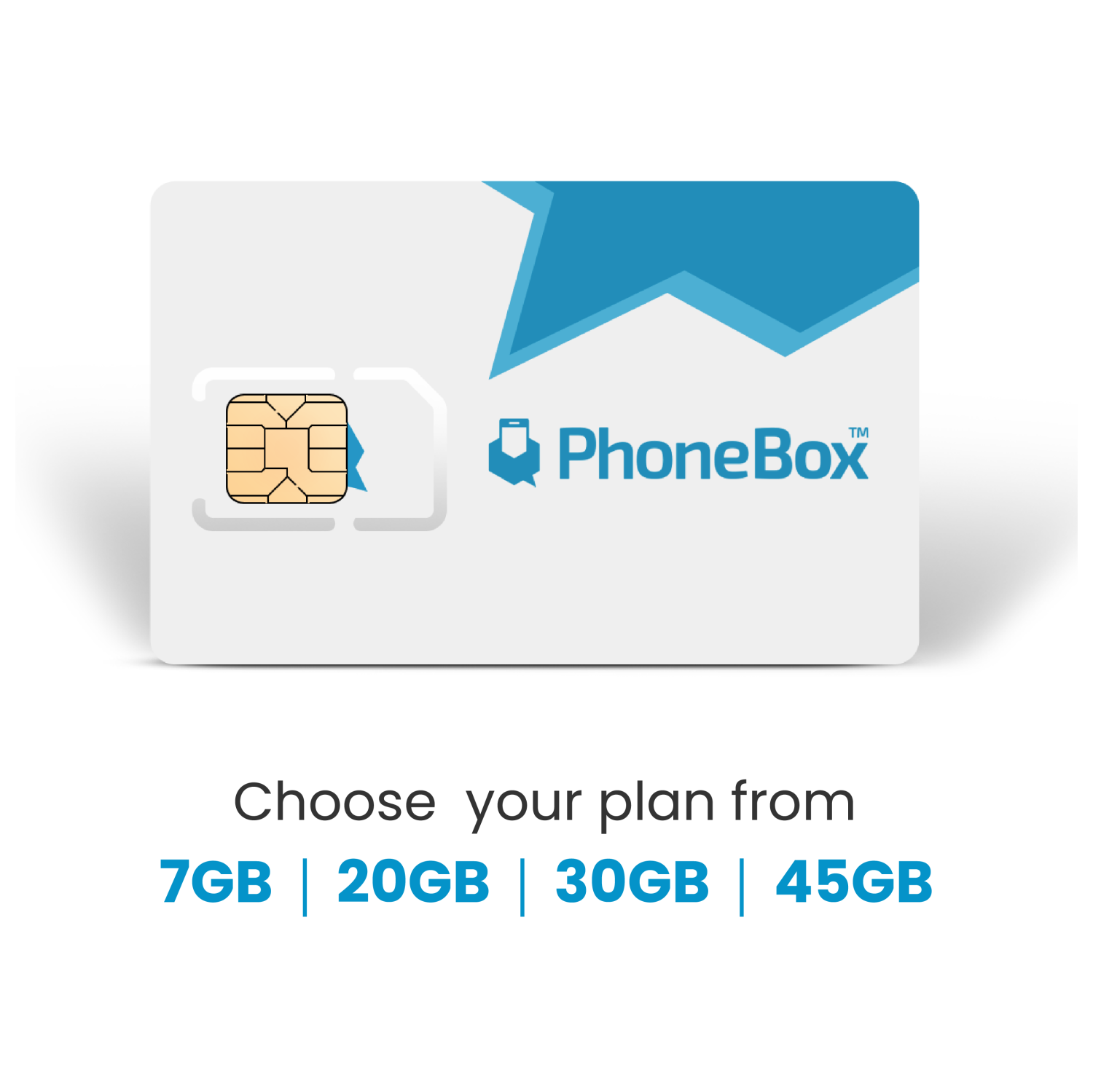 PhoneBox Canada Prepaid SIM Card | 5G Data | Choose from 7GB, 20GB, 30GB or 45GB| No Contracts! Talk, Text, Data!