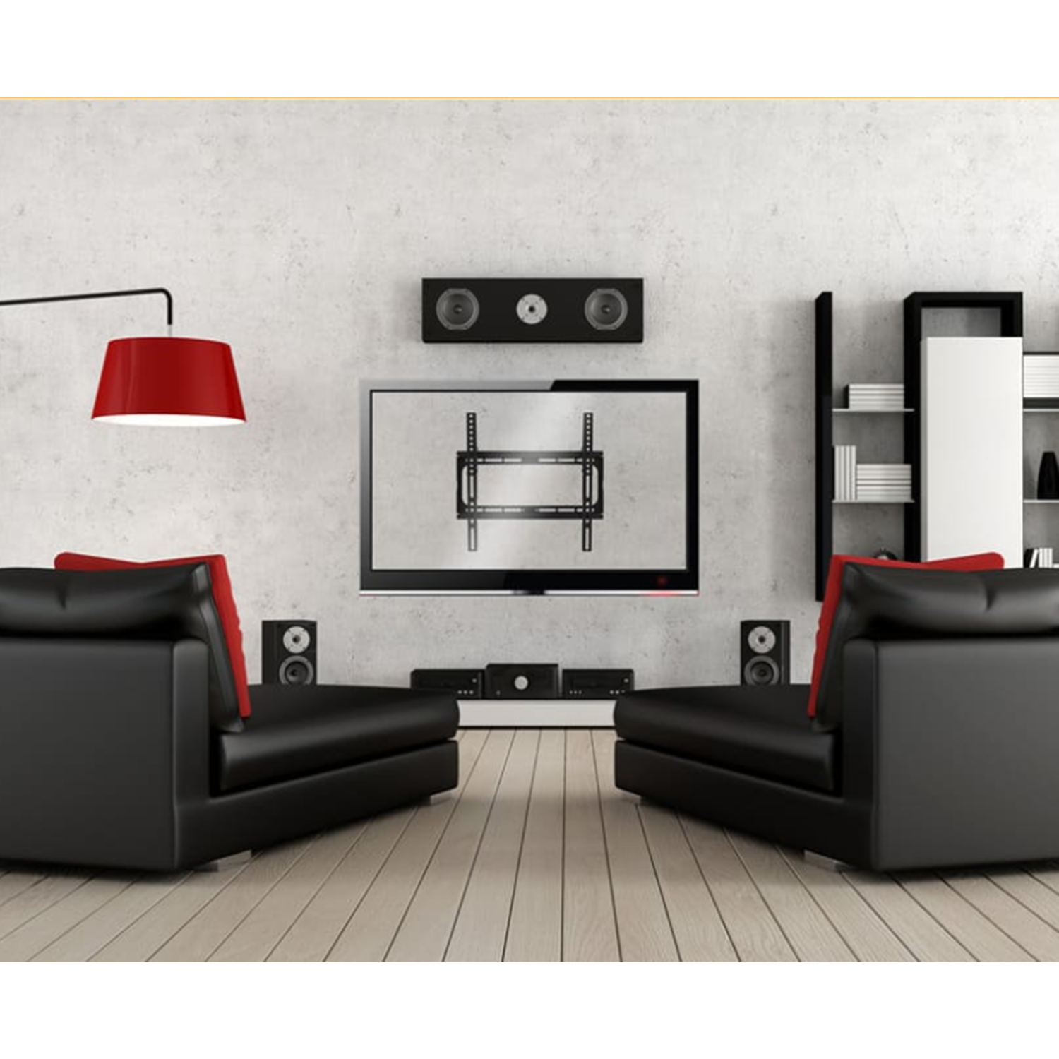 26" - 55" Angle free Tilt TV Wall Mount Bracket with Safety Lock for LED LCD Curved / Flat Panel TVs, fits 12" 16" Wall Wood Studs