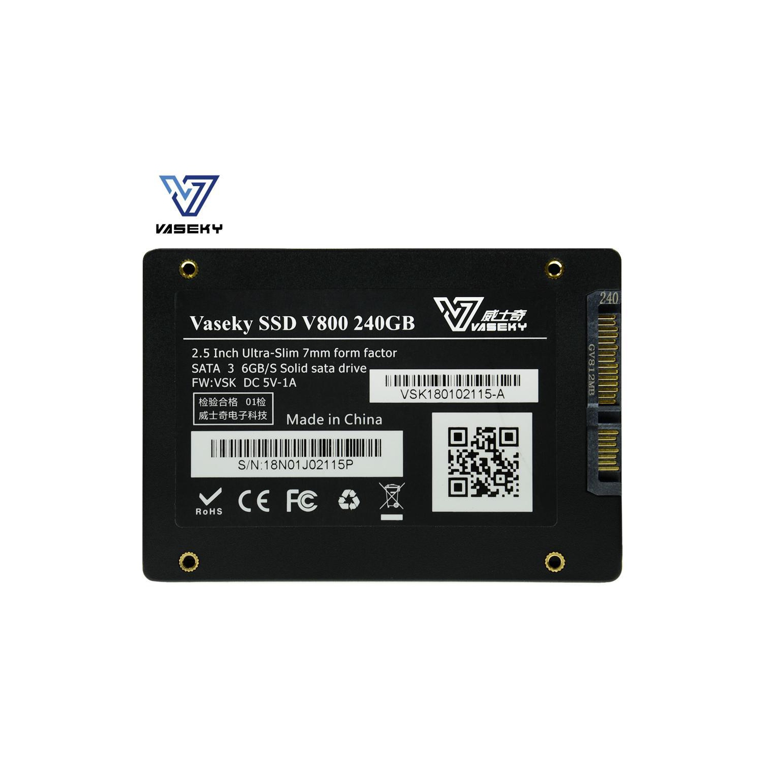 Vaseky 2.5'' SATA III 240GB SSD MLC Internal Solid State Drive for Desktop Notebook Standrad 2.5'' SATA III 240GB MLC Storage Grain