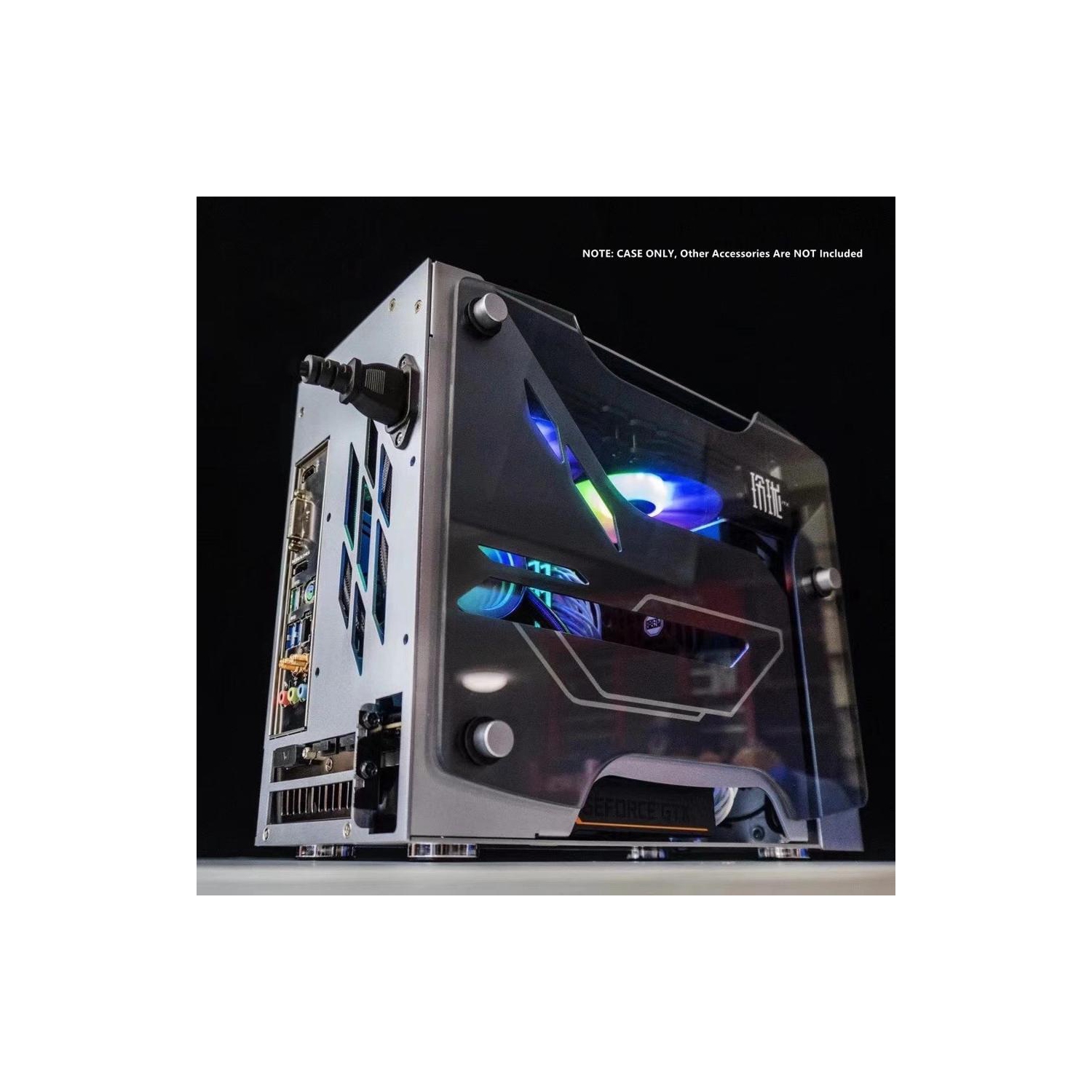H.E. ZC-LingLong Mini ITX Plus Opening Tempered Class Computer Case Support ITX Motherboard ,Support 240mm Radiator USB3.0