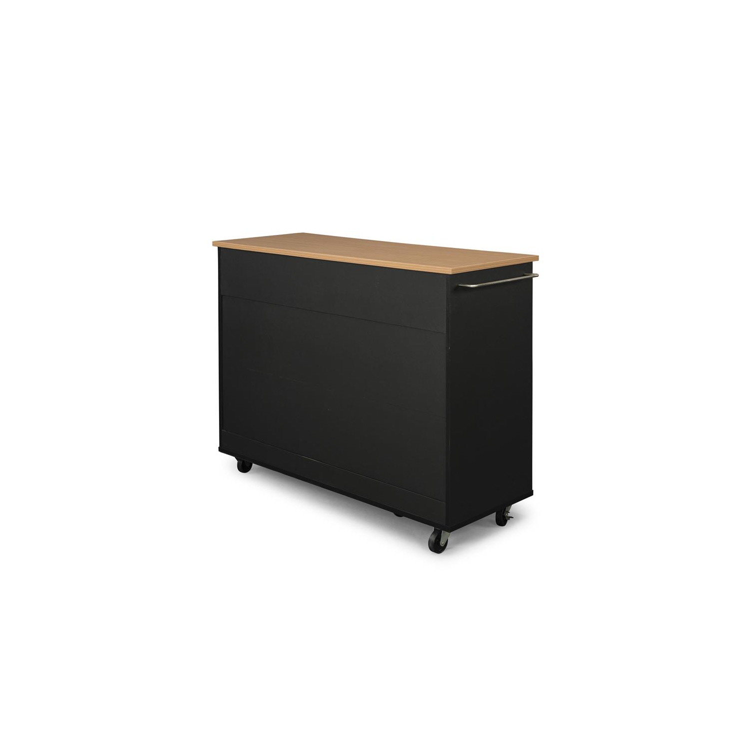 Homestyles Storage Plus Wood Kitchen Cart in Black
