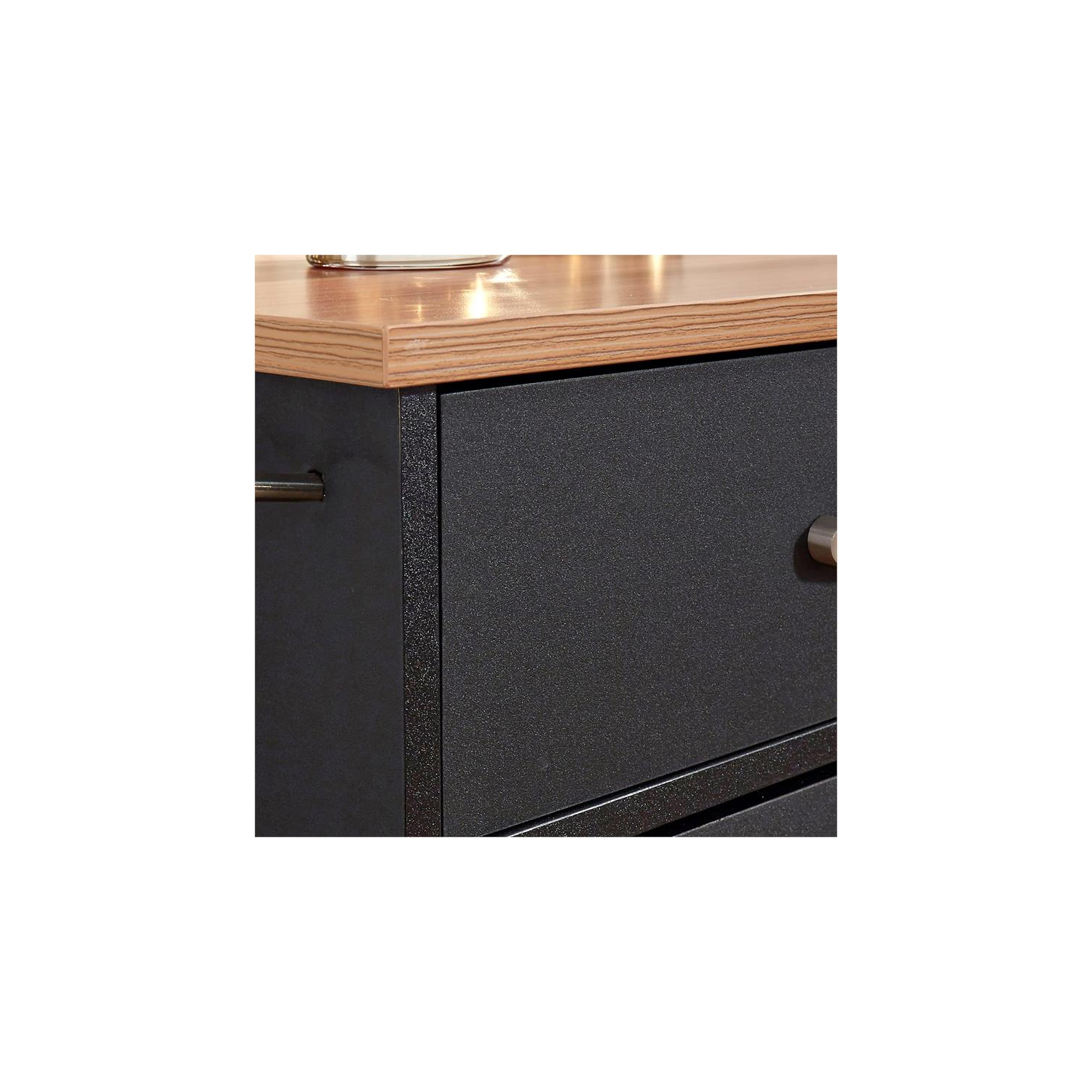 Homestyles Storage Plus Wood Kitchen Cart in Black