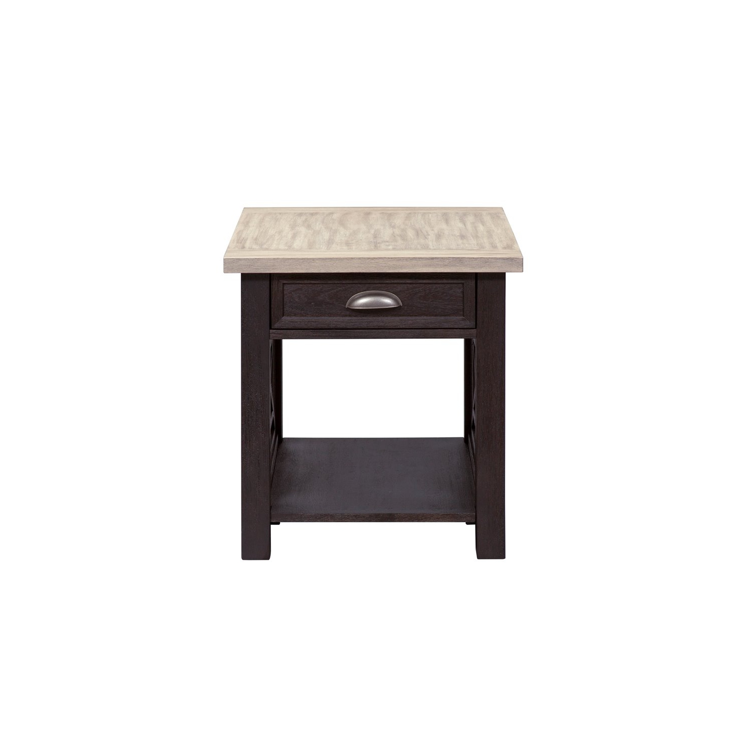 Heatherbrook Black Drawer End Table
