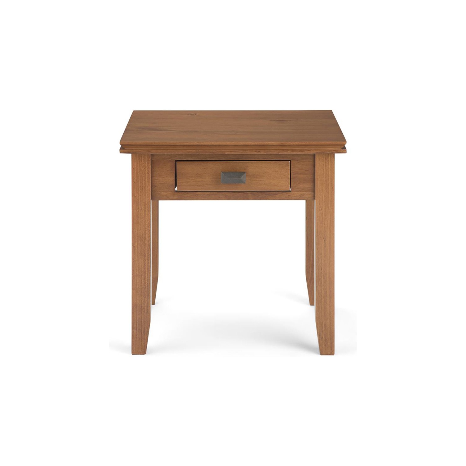 Pemberly Row Transitional Wood 21" Square End Side Table in Honey Brown