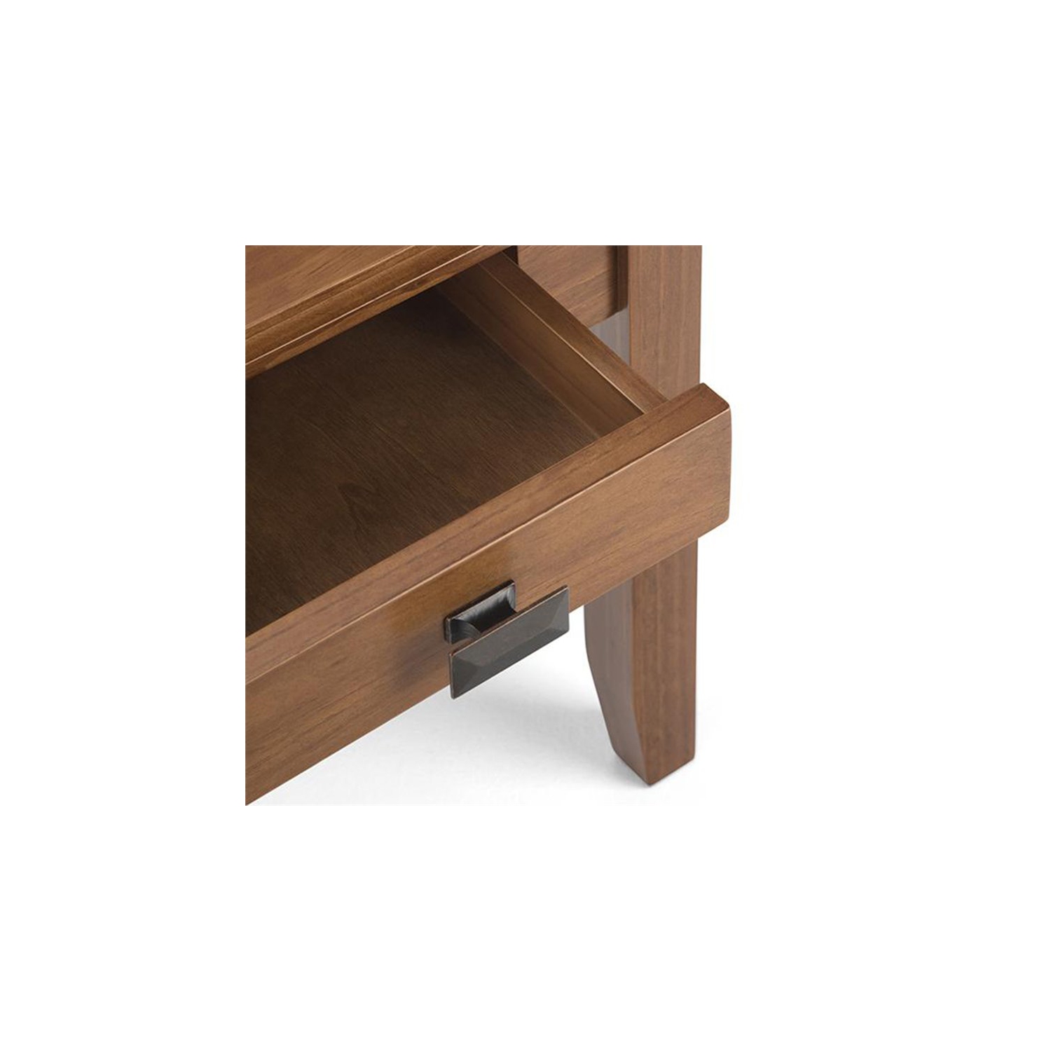 Pemberly Row Transitional Wood 21" Square End Side Table in Honey Brown