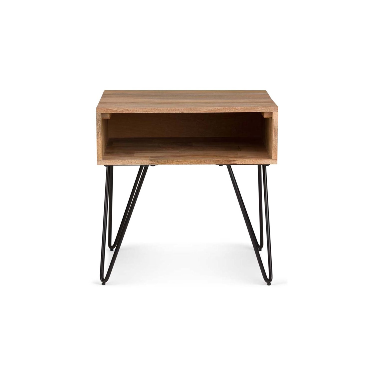 Pemberly Row Industrial Wood 22" Square End Side Table in Natural