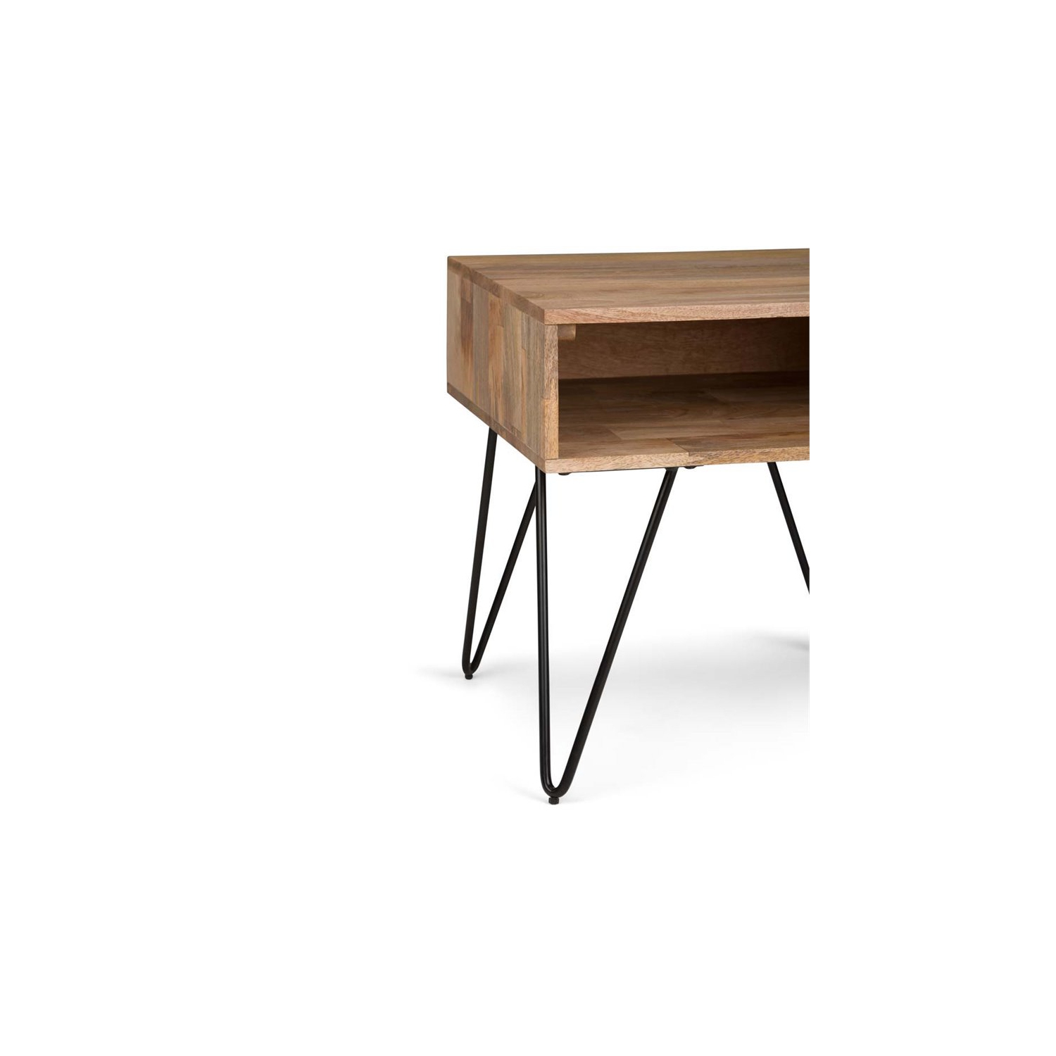 Pemberly Row Industrial Wood 22" Square End Side Table in Natural