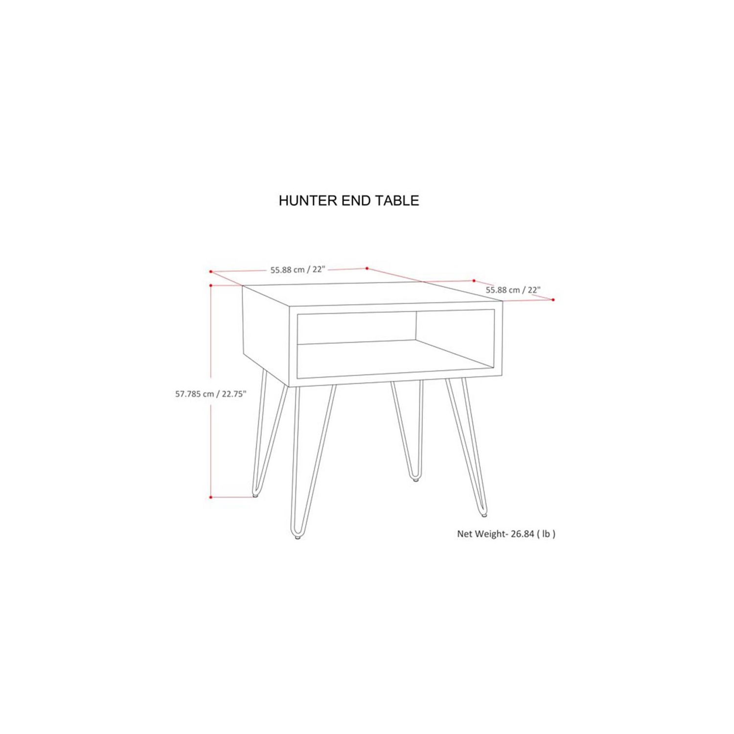 Pemberly Row Industrial Wood 22" Square End Side Table in Natural