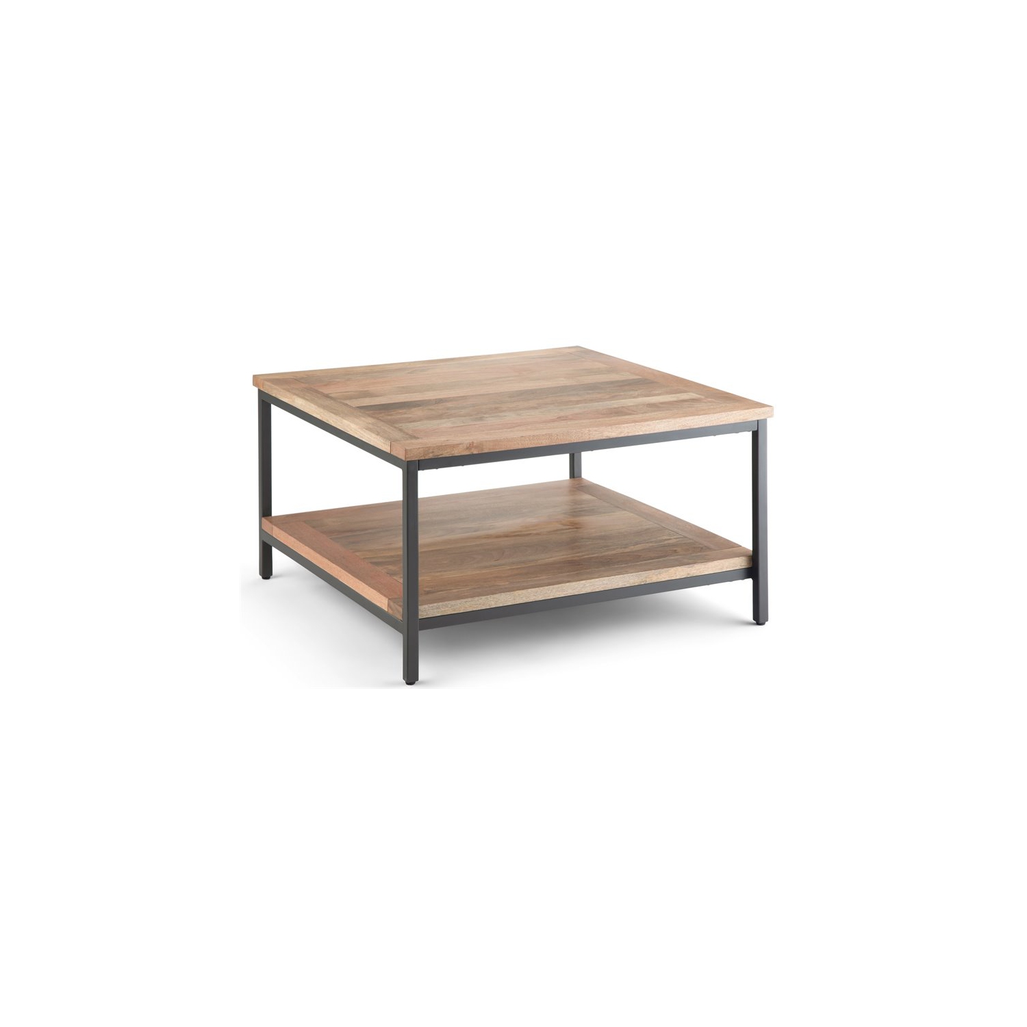 Table basse carrée de 34 po en bois de manguier naturel de la collection Pemberly Row