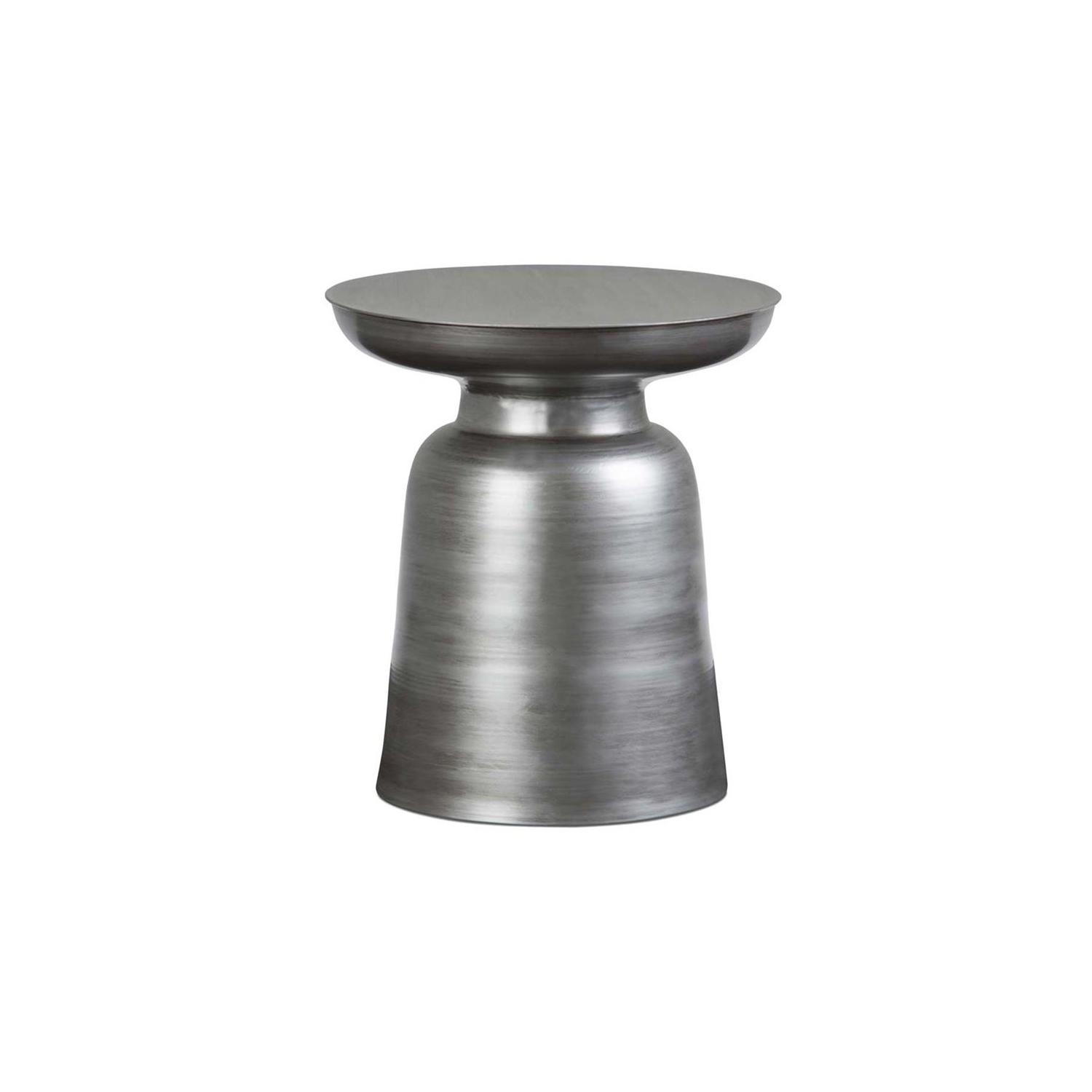 Pemberly Row Modern Industrial 16 " Metal Accent Side Table in Silver