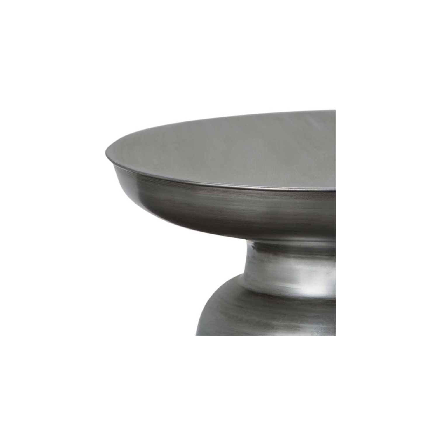 Pemberly Row Modern Industrial 16 " Metal Accent Side Table in Silver