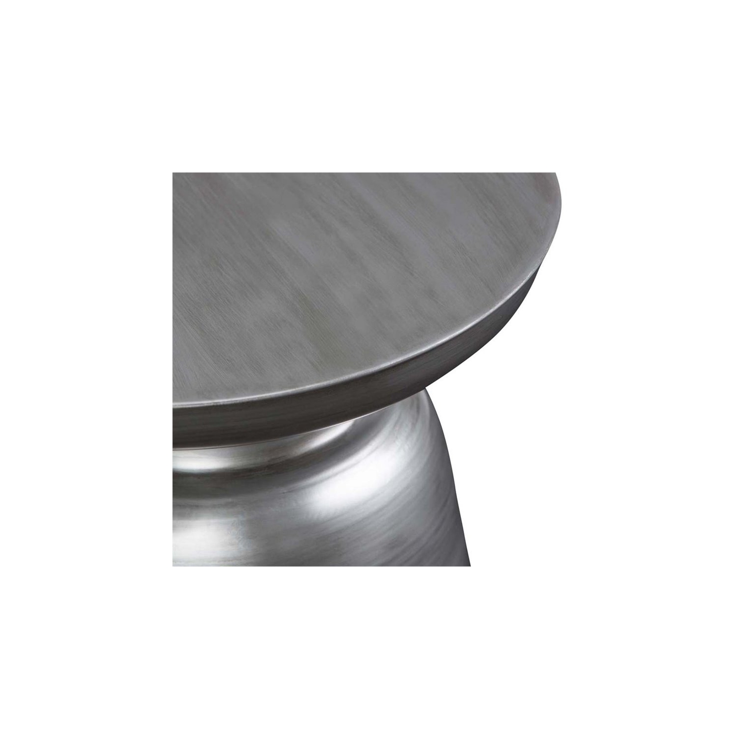 Pemberly Row Modern Industrial 16 " Metal Accent Side Table in Silver