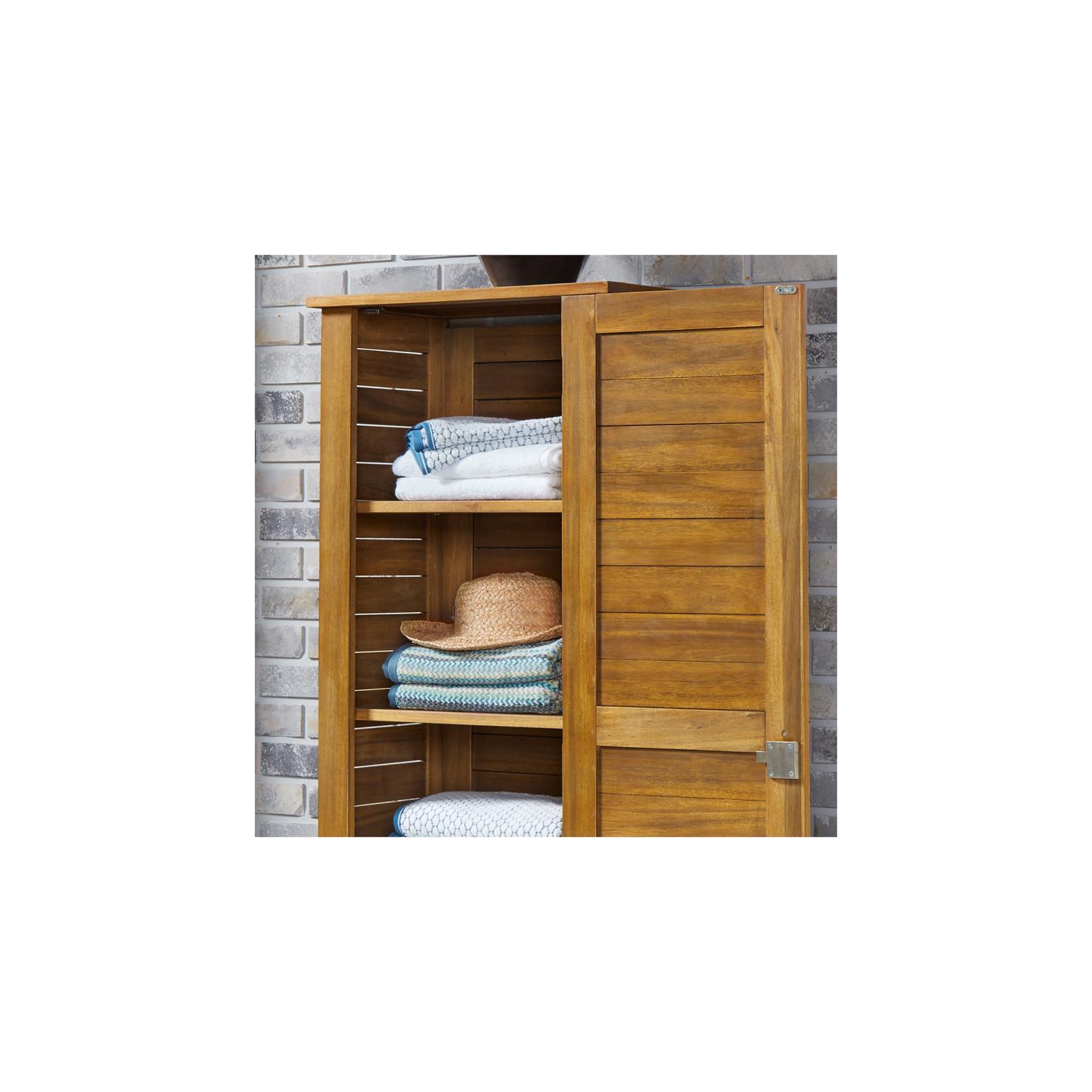 Homecomstyles – Armoire de rangement en bois Maho, brun