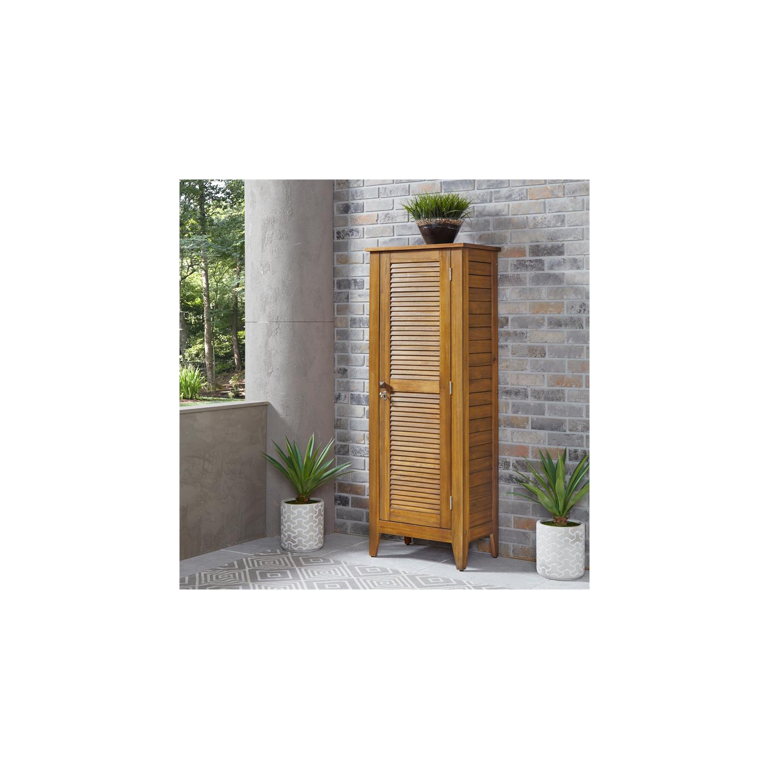 Homecomstyles – Armoire de rangement en bois Maho, brun