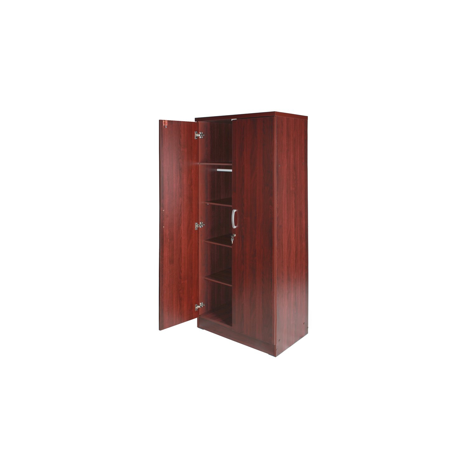 Armoire moderne en bois à deux portes Pemberly Row, acajou