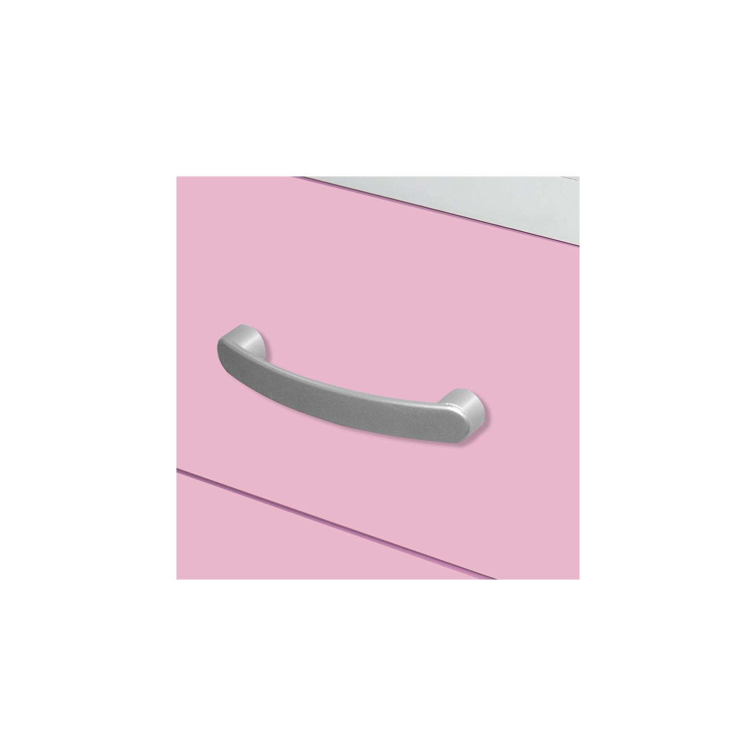 Table de chevet contemporaine à 2 tiroirs en faux bois Pemberly Row, rose et blanc