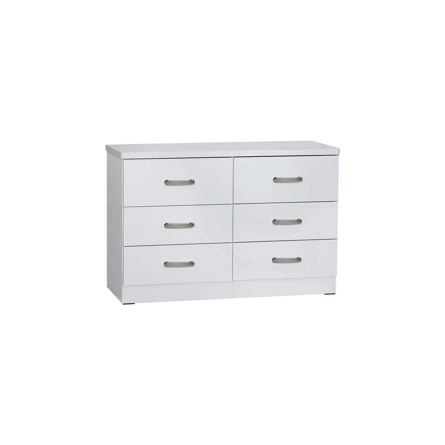Pemberly Row Modern 6 Drawer Engineered Wood Bedroom Dresser in White