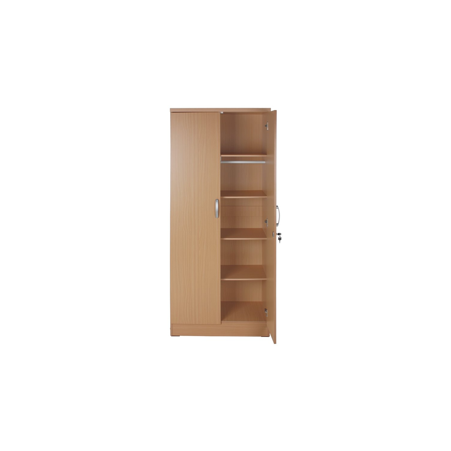 Armoire en bois moderne à deux portes Pemberly Row, fini érable hêtre