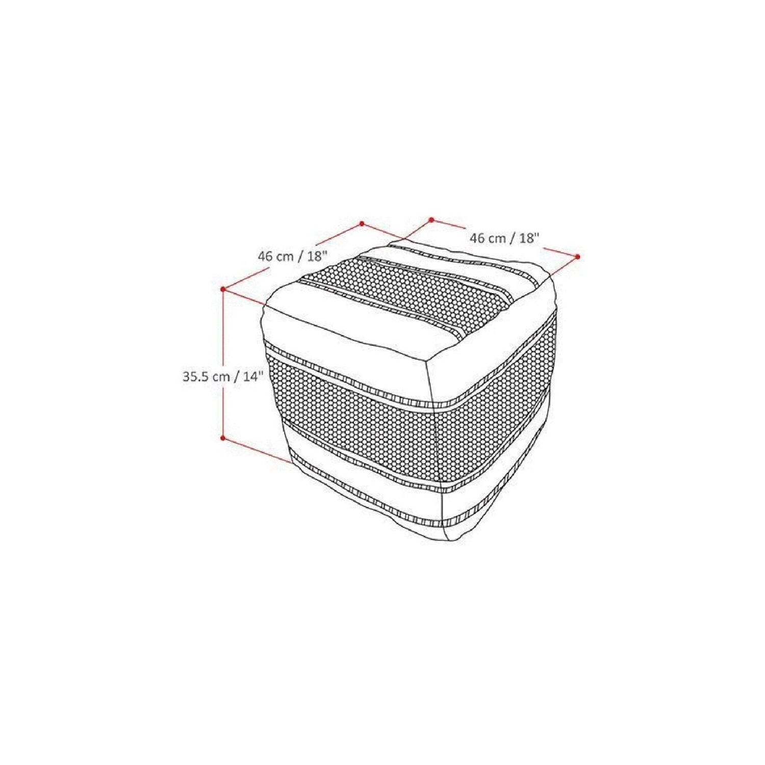 Trent Home Boho Square Pouf in Blue and Natural Handloom Woven