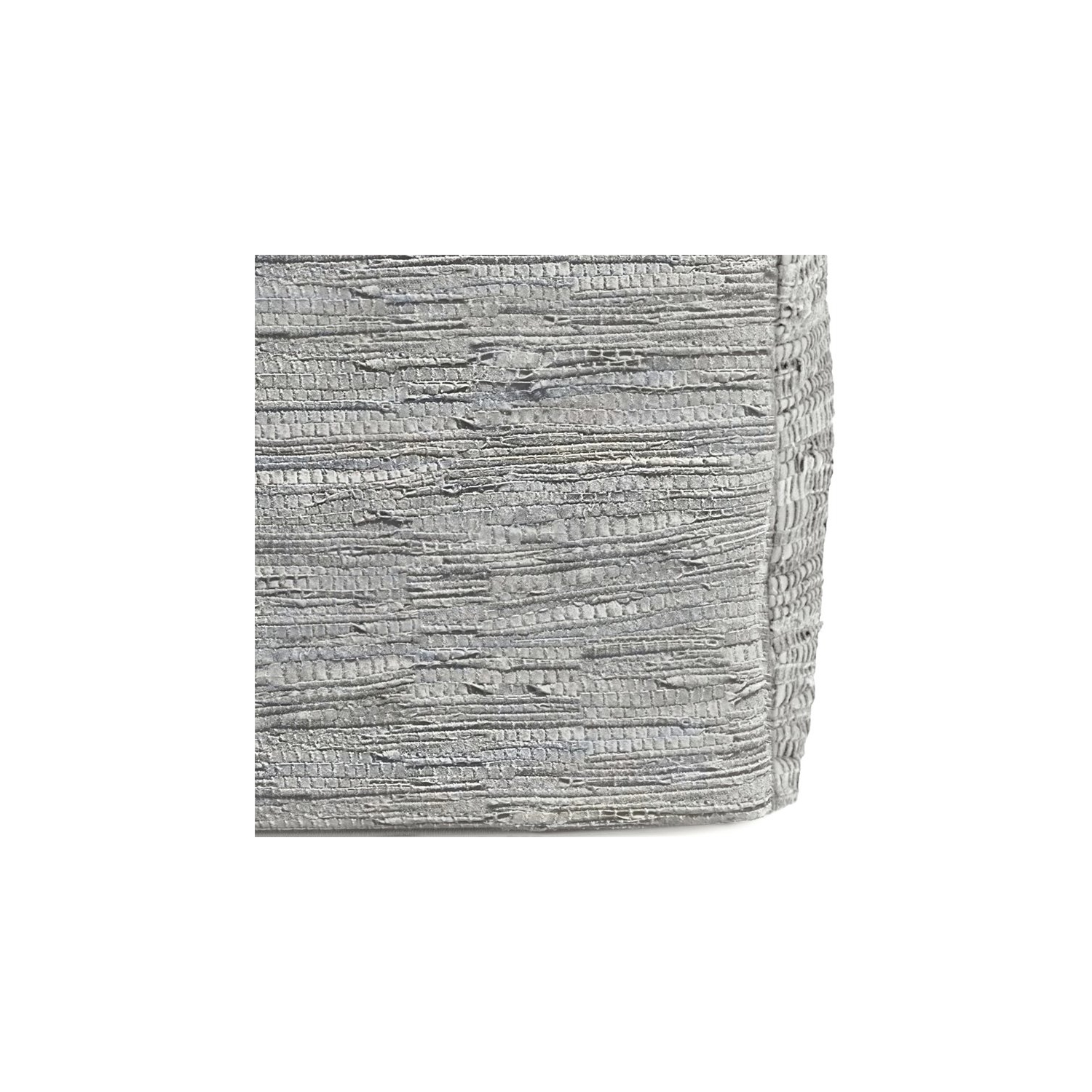 Pemberly Row Transitional Genuine Leather Boho Square Pouf in Cream