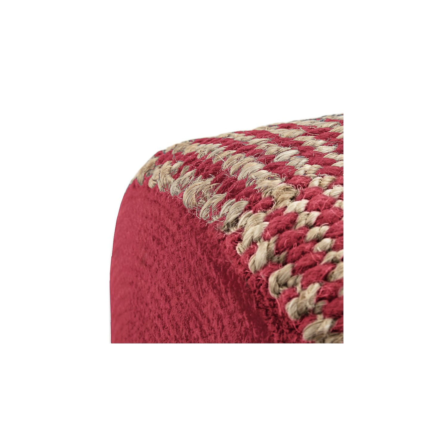 Trent Home – Pouf rond tressé Boho en jute naturelle et marron