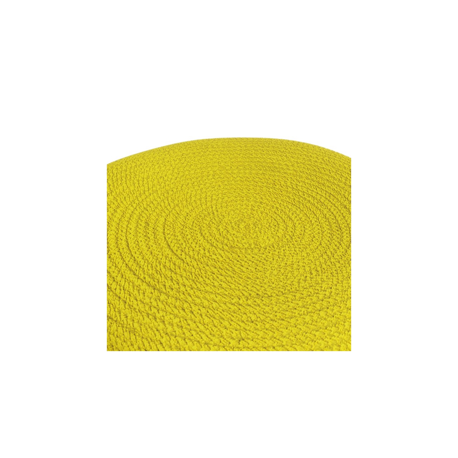 Pouf tissé rond traditionnel Bomberly Row gris et jaune