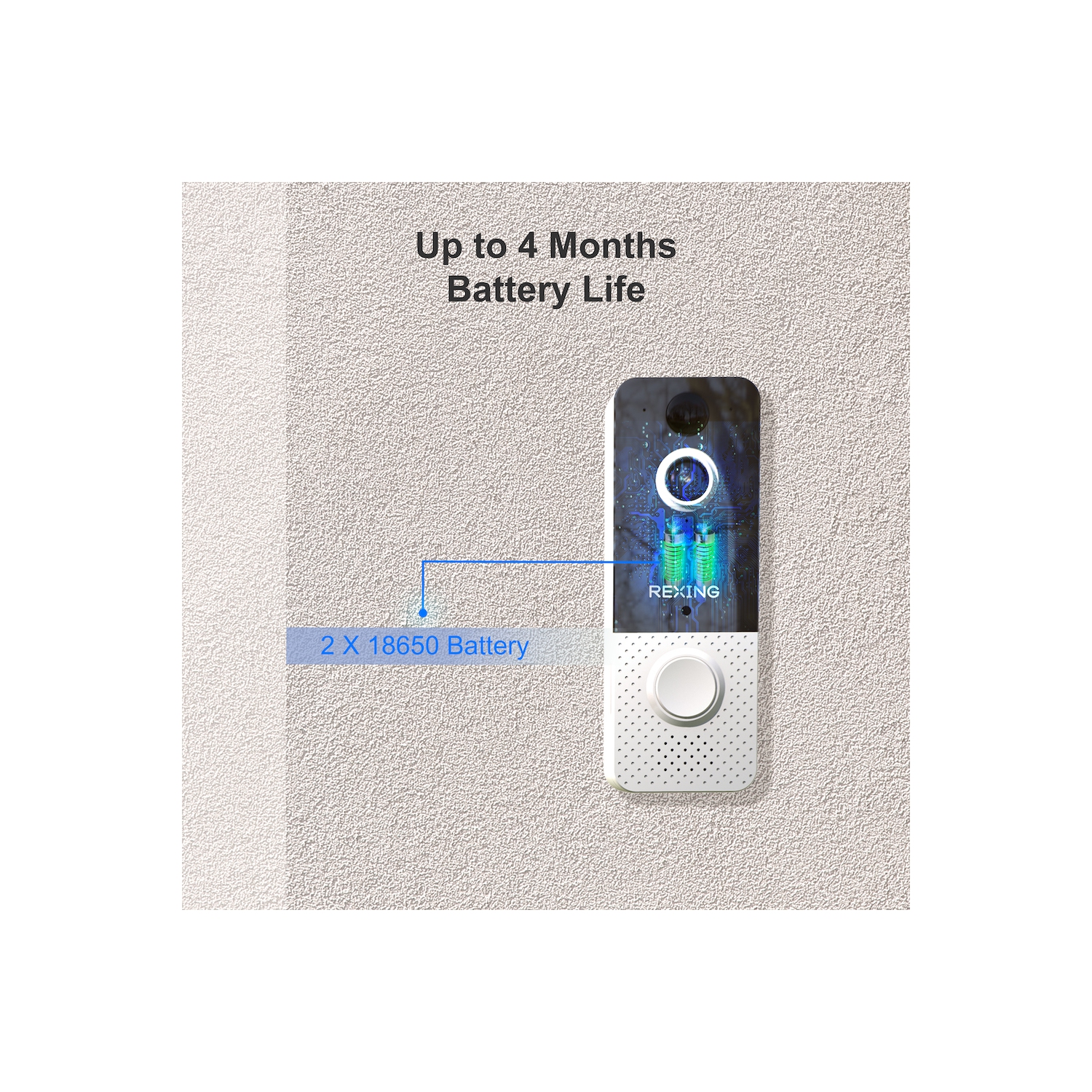 Rexing SDB1 Smart Wireless Video Doorbell Camera 1080p Recording with WiFi