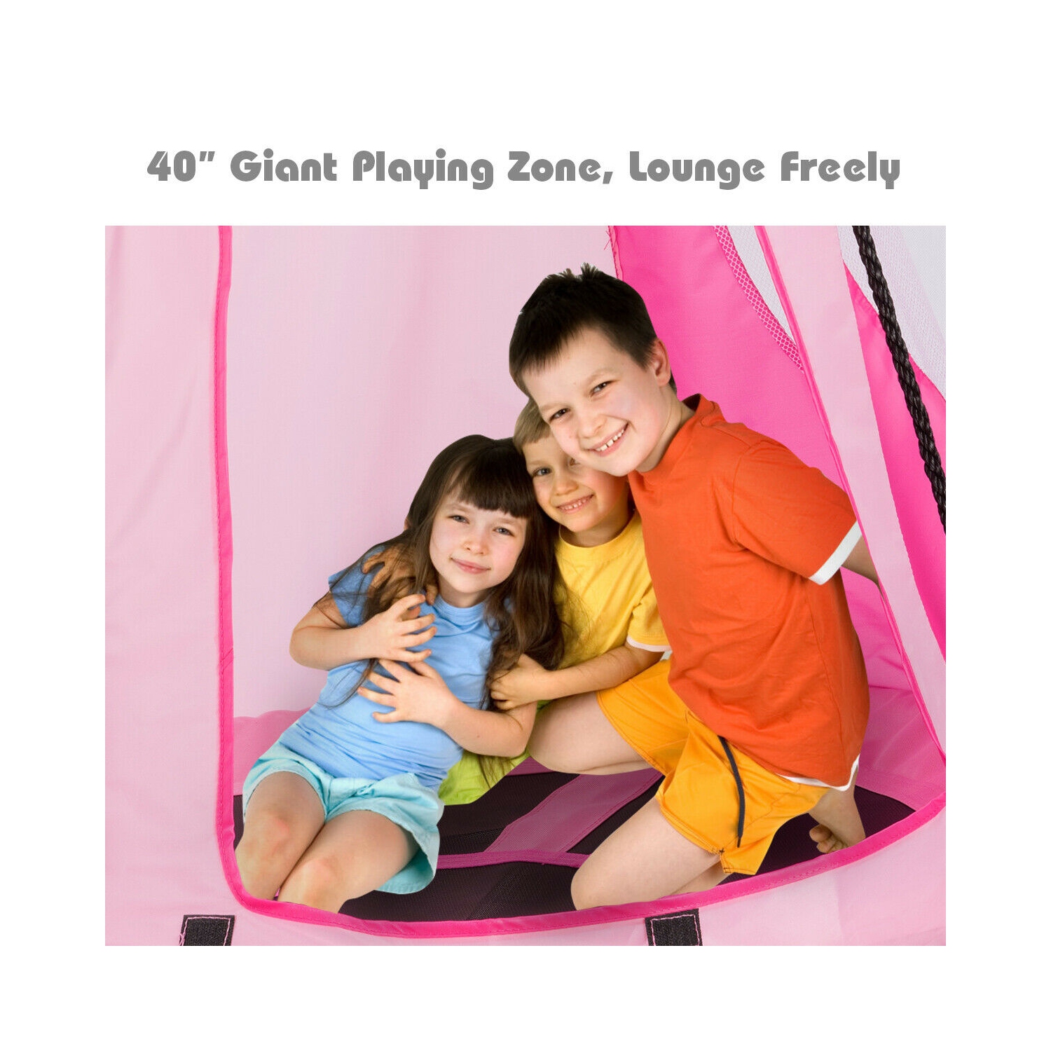 Gymax 40'' Kids Hanging Chair Swing Tent Set Hammock Nest Pod Seat